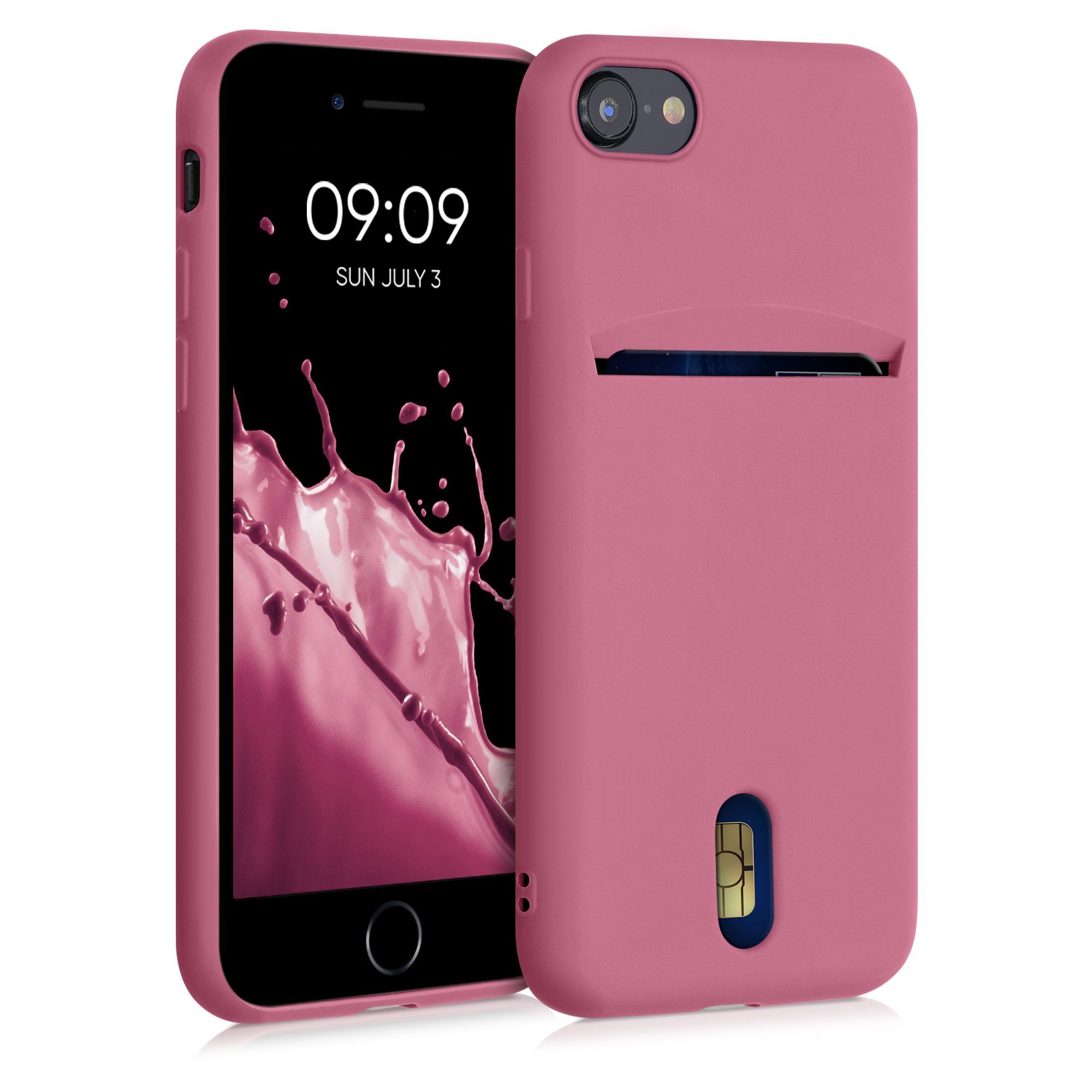 kwmobile Handyhülle Hülle für Apple iPhone SE / 8 / 7, Handy Schutzhülle Cover Case mit Kartenfach