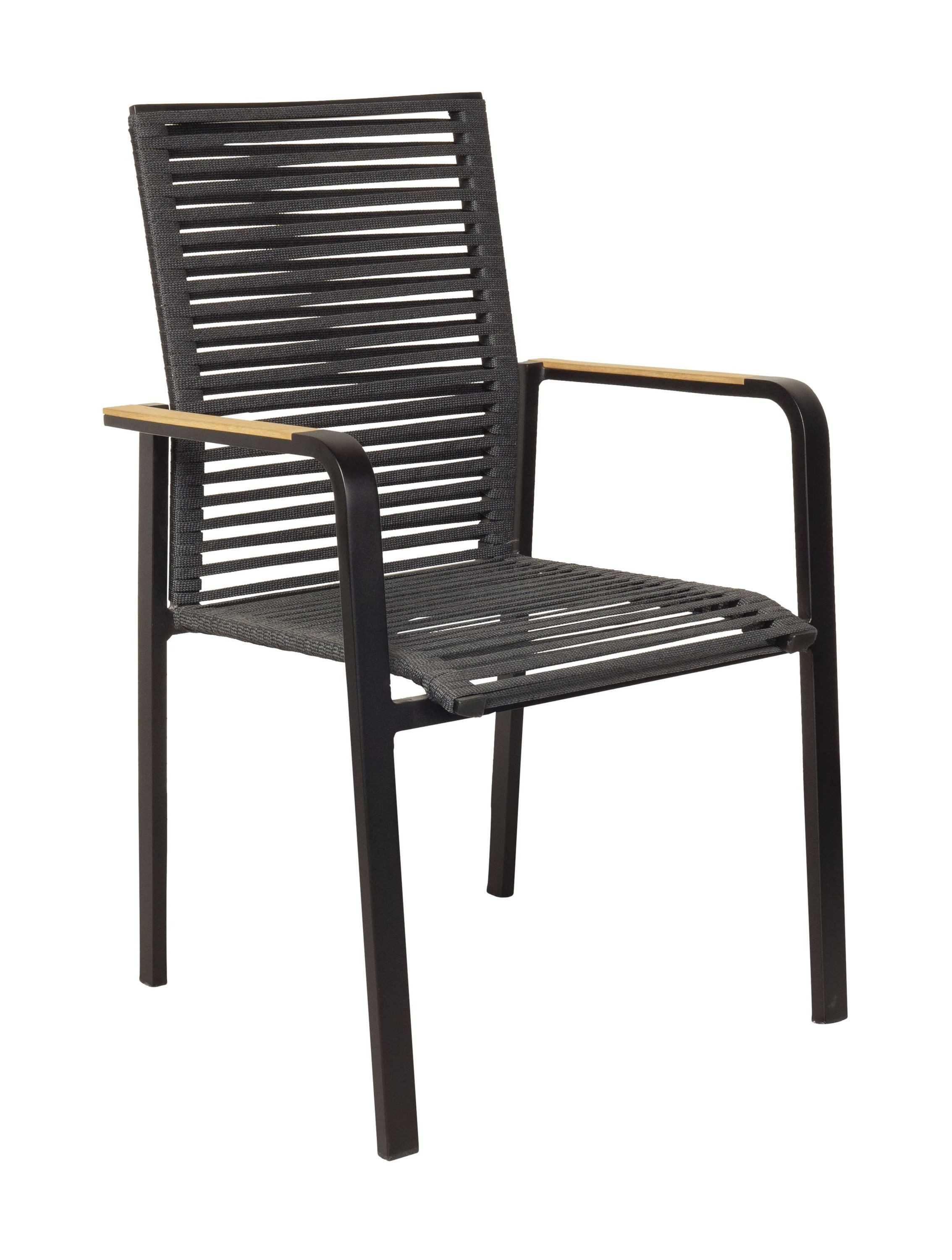 LC Garden Stapelstuhl LC Garden »Toronto« Stapelstuhl Rope schwarz Rope-Geflecht stapelbar (1 St)