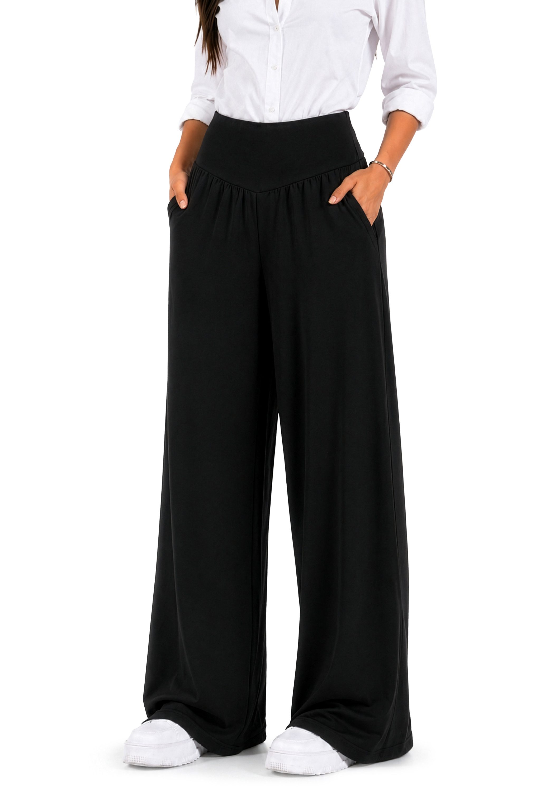 Smilodox Jogginghose Jorina, Sporthose, Wide Leg, High Waist, für Gym & Freizeit weites Bein, Loose Fit, Stretch, für Fitness & Streetwear
