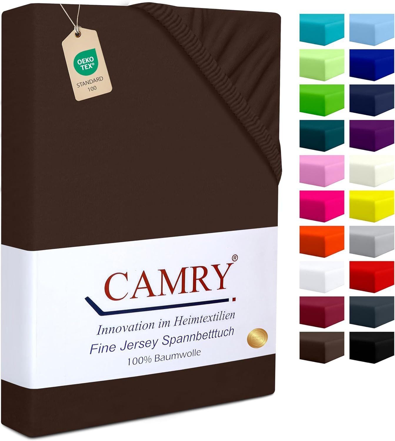 Camry Spannbettlaken CLASSIC Jersey 100% Baumwolle Spannbetttuch atmungsaktiv Gummizug, Jersey Baumwolle, Gummizug: rundum, 100% Baumwolle, alle Matratzenhöhen, atmungsaktiv, pflegeleicht