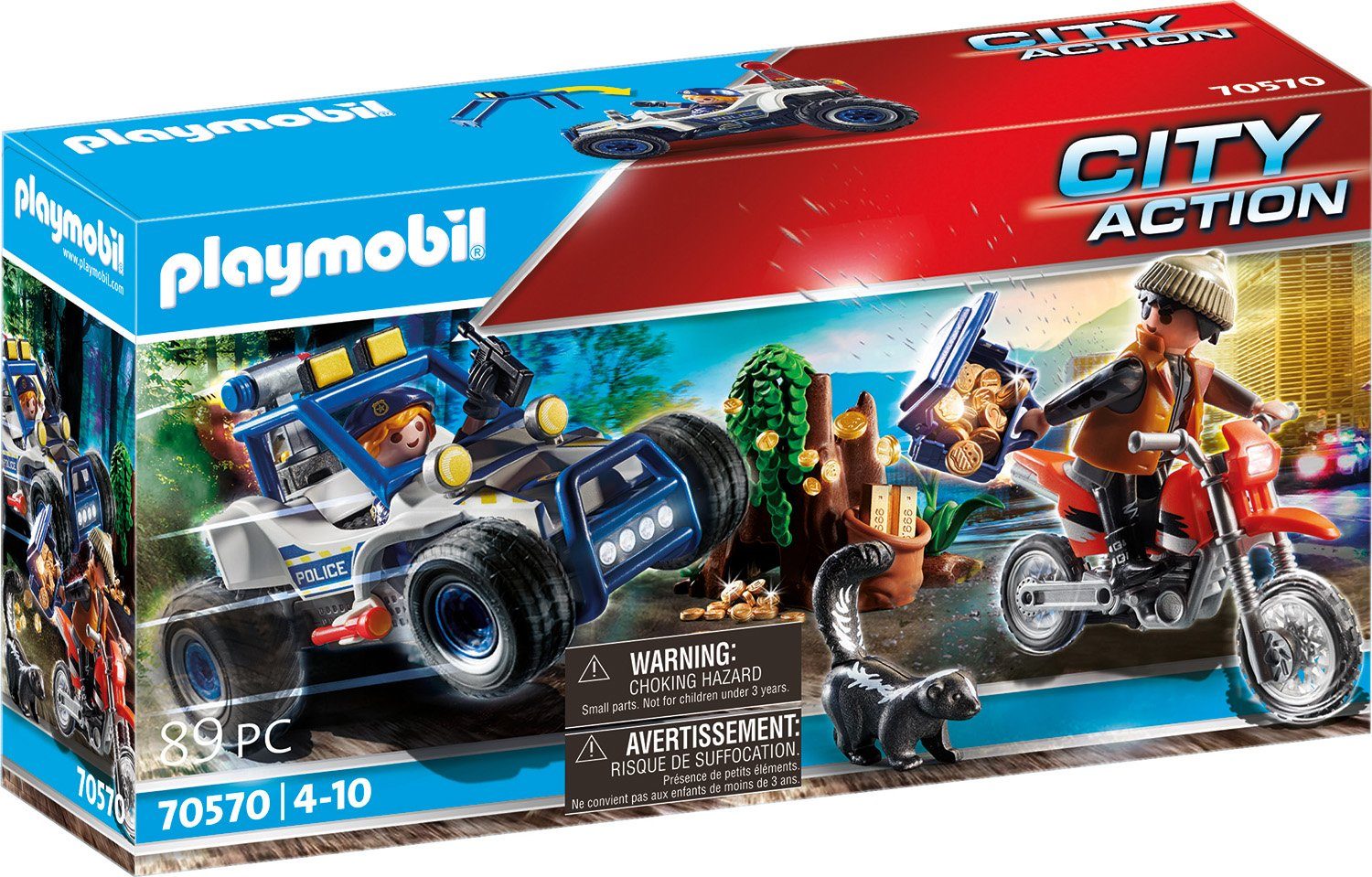 Image of Playmobil® Konstruktions-Spielset »Polizei-Geländewagen: Verfolgung des Schatzräubers (70570), City Action«, Made in Germany