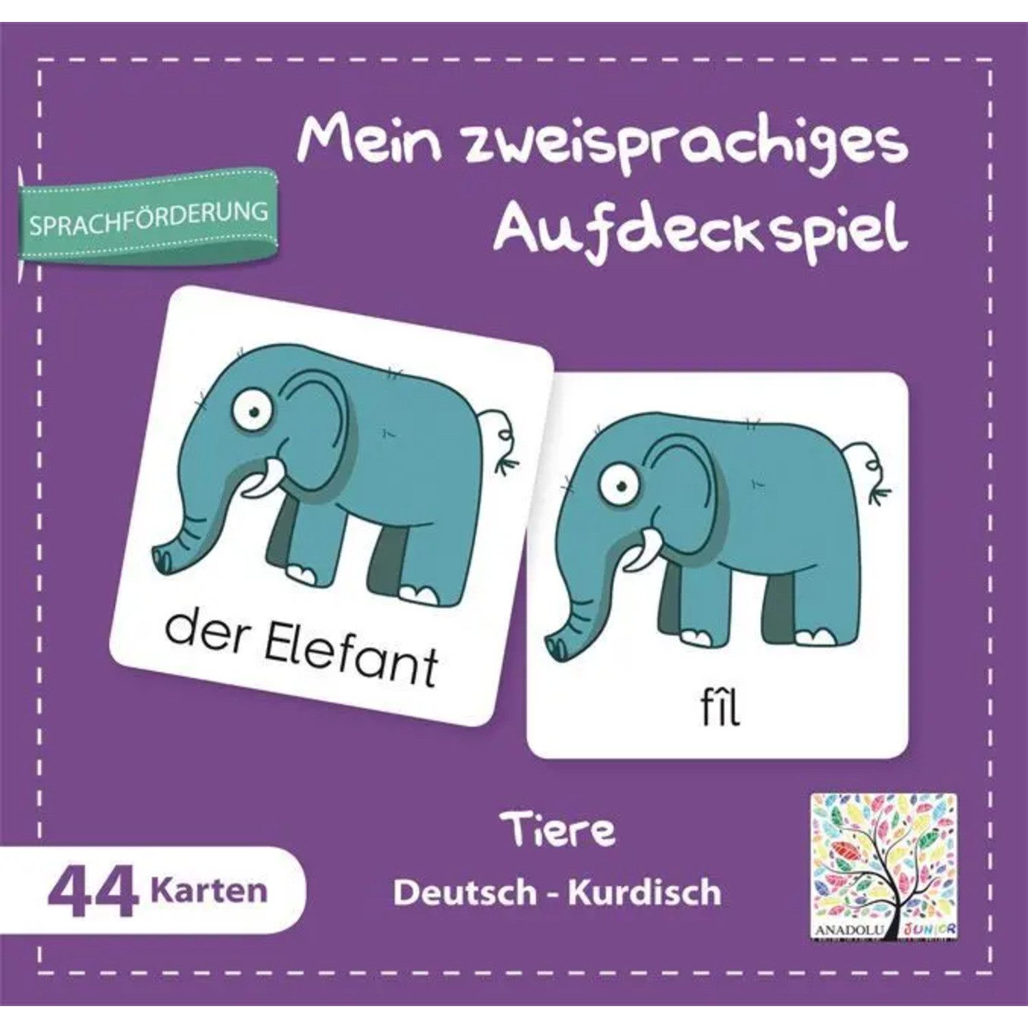 Schulbuchverlag Anadolu Spiel Mein zweisprachiges Aufdeckspiel, Tiere, Deutsch-Kurdisch...