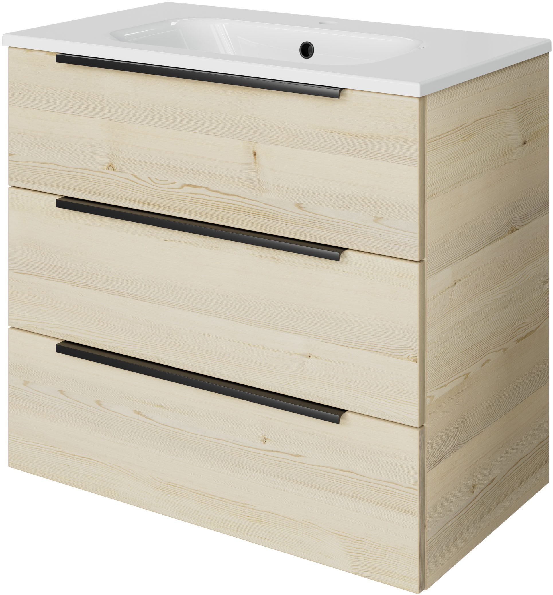 Saphir Badmöbel-Set Mineralmarmor-Waschtisch mit Waschtischunterschrank, (2-St)