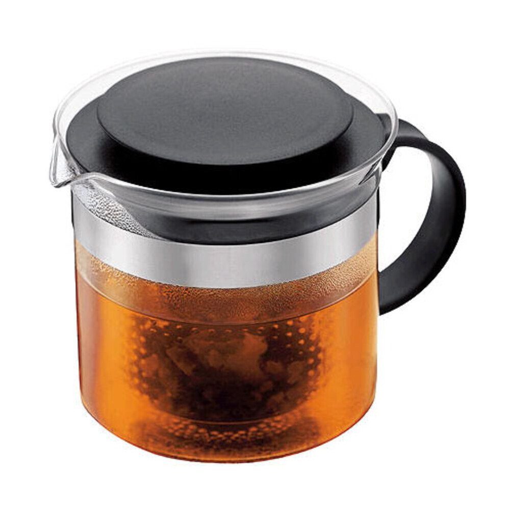 Bodum Teebereiter Teebereiter 1,5 l Bistro Nouveau schwarz, Teebereiter, 1,5 l, Borosilikatglas, schwarz