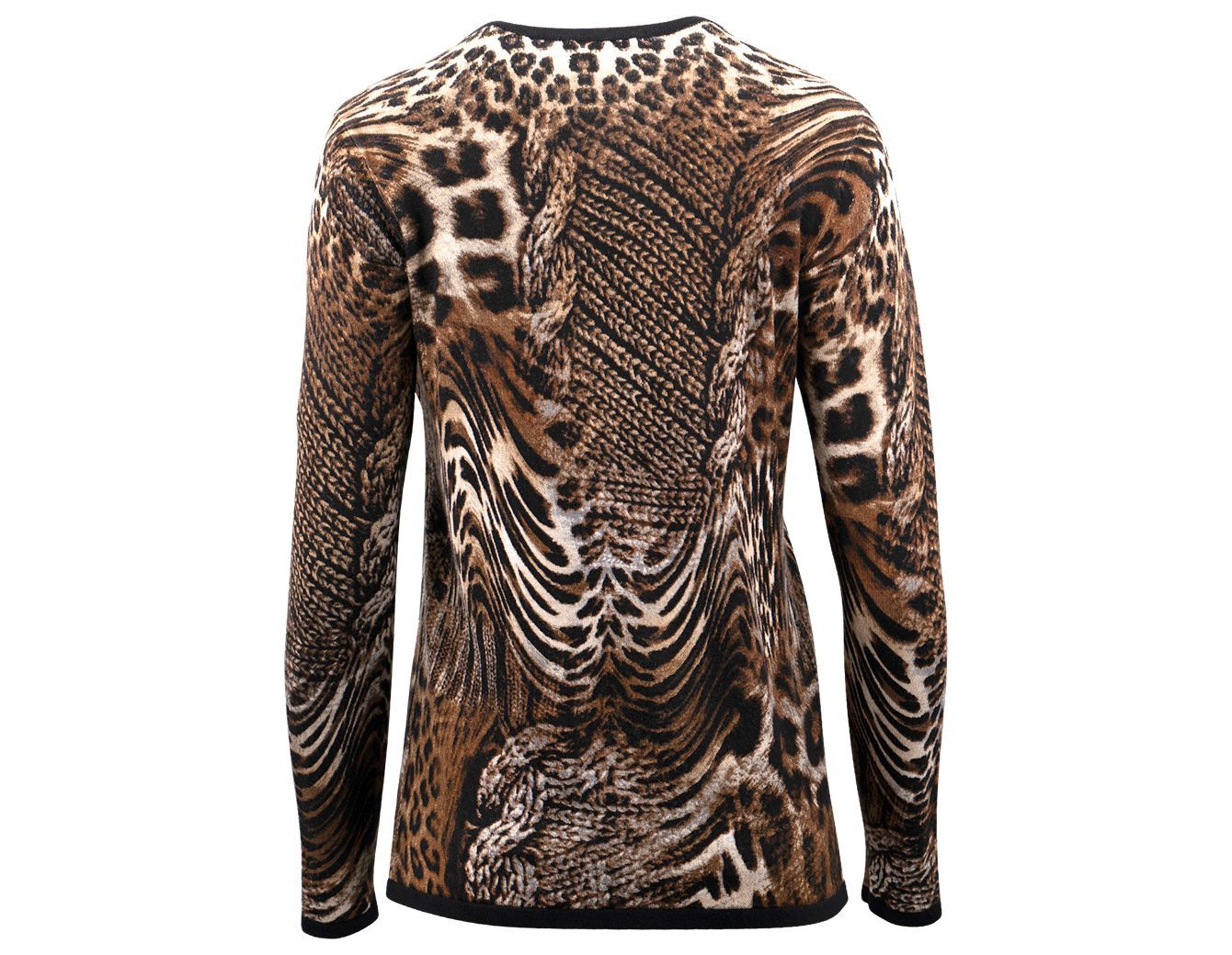 Passioni 2-in-1-Strickjacke Twinset in Animal-Strick-Optik – Bild 4 von 5