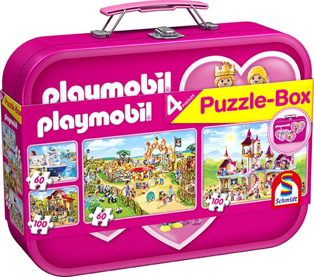 Schmidt Spiele Puzzle Puzzlebox Playmobil pink, 2 Puzzleteile