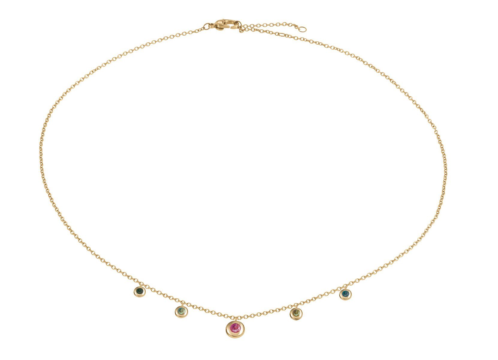 Boccia Kette mit Anhänger Boccia Halskette 08054-03 Titan vergoldet mit Turmaline (1-tlg)
