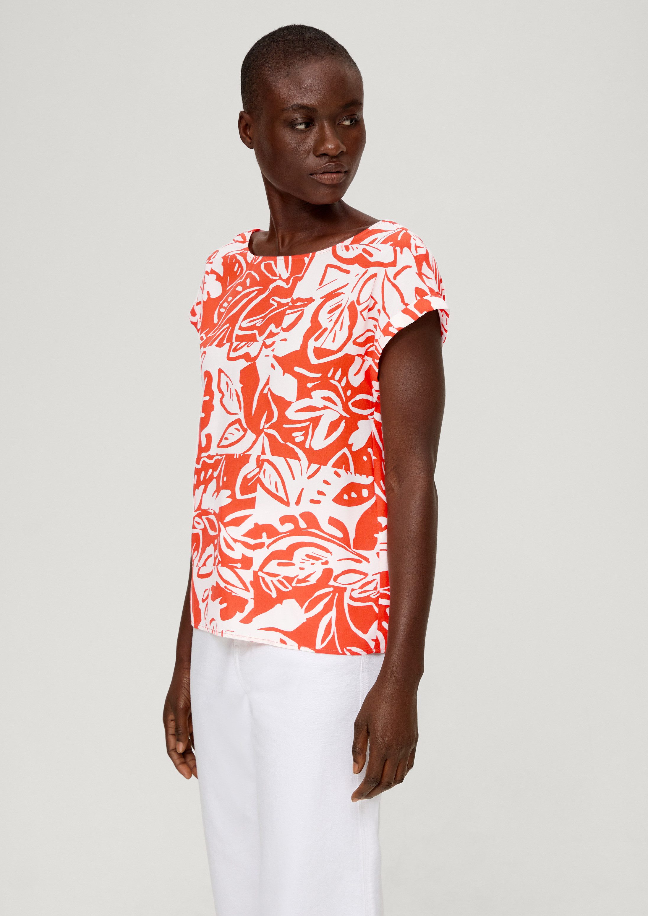 s.Oliver Blusentop Bluse Viskosebluse mit Rückenausschnitt