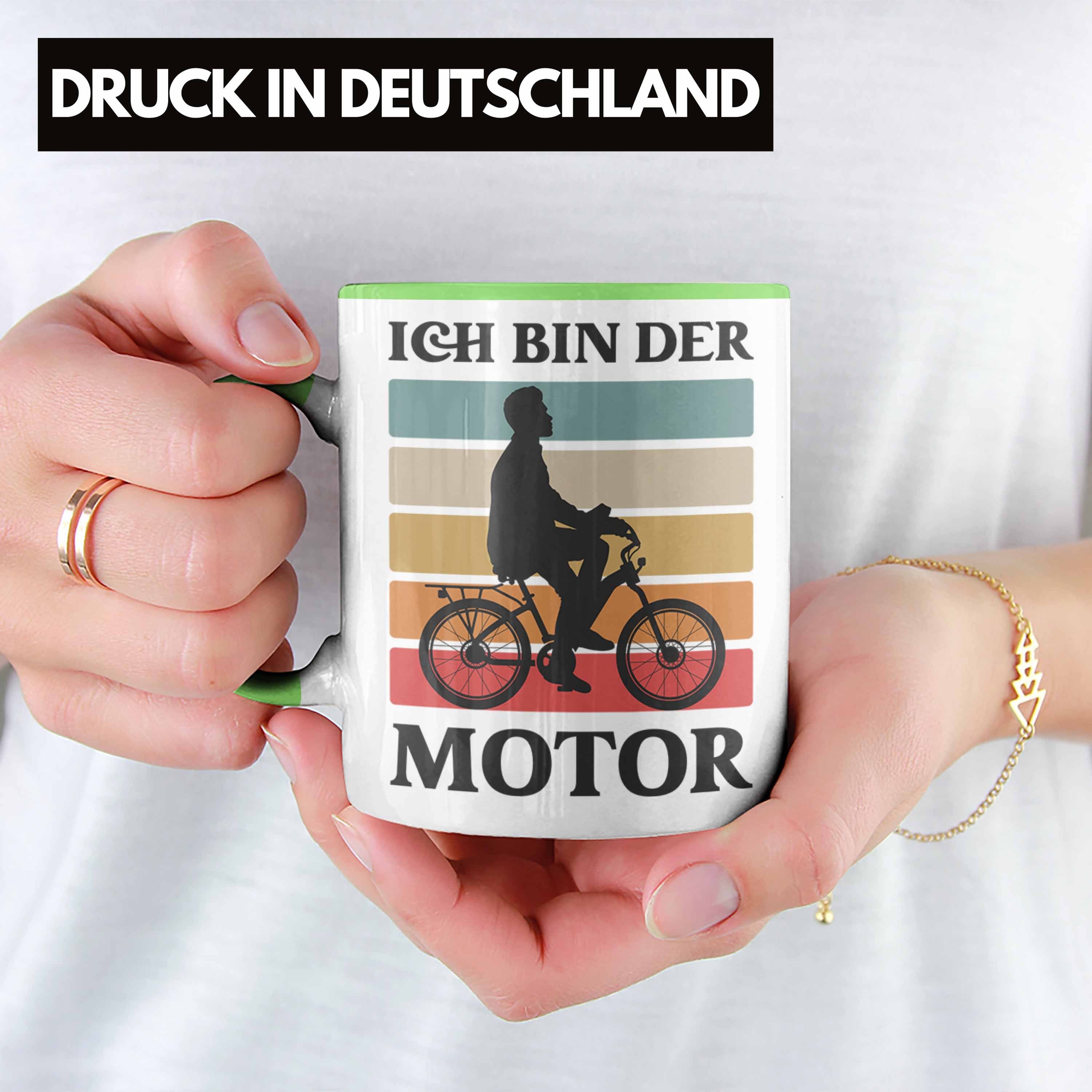 Trendation Tasse Trendation - Fahrradfahrer Radfahrer Lustig Tasse Rennrad Spruch Grün mit Mountainbike Geschenkidee Geschenk
