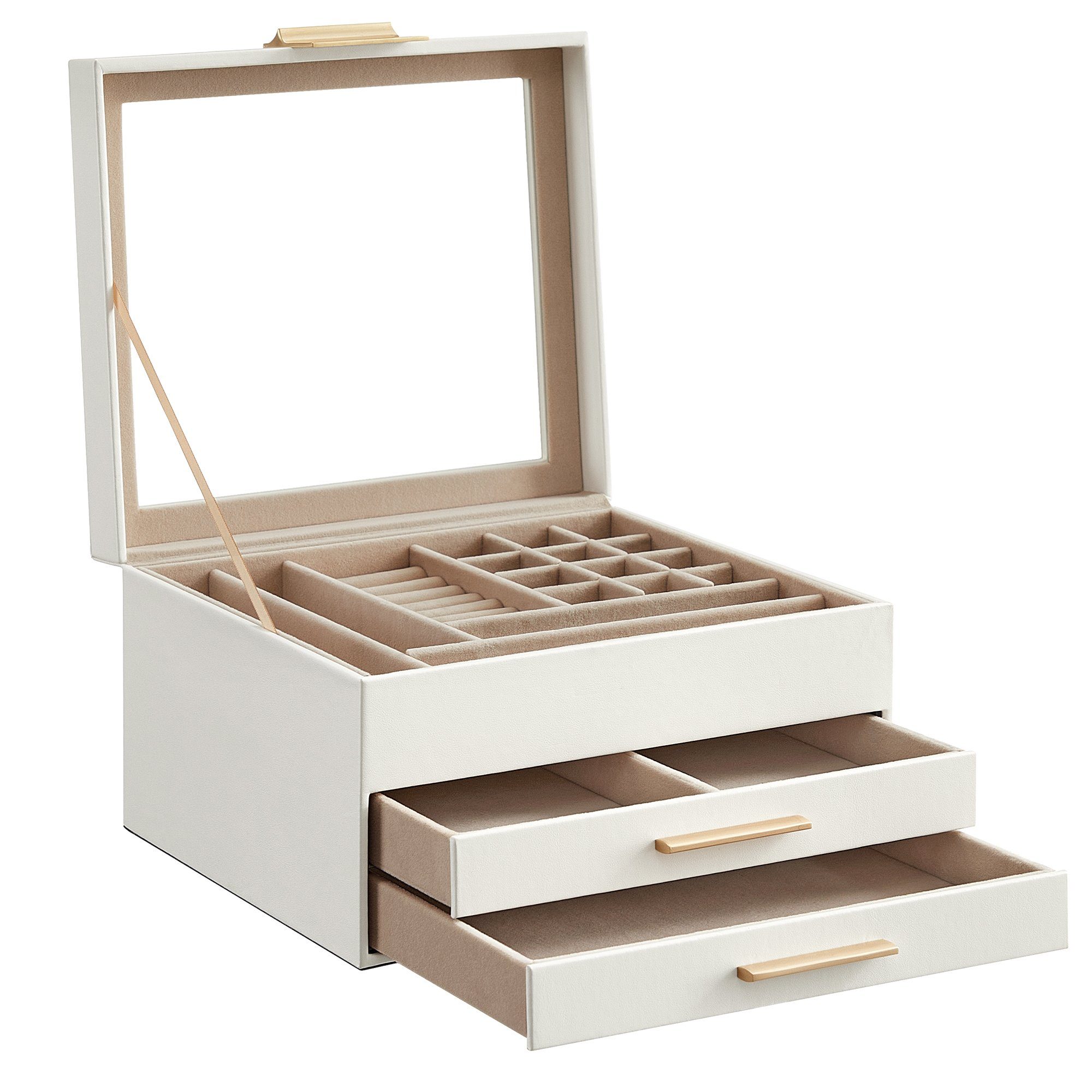 SONGMICS Schmuckkasten Schmuckbox, 3 Ebenen mit günstig online kaufen