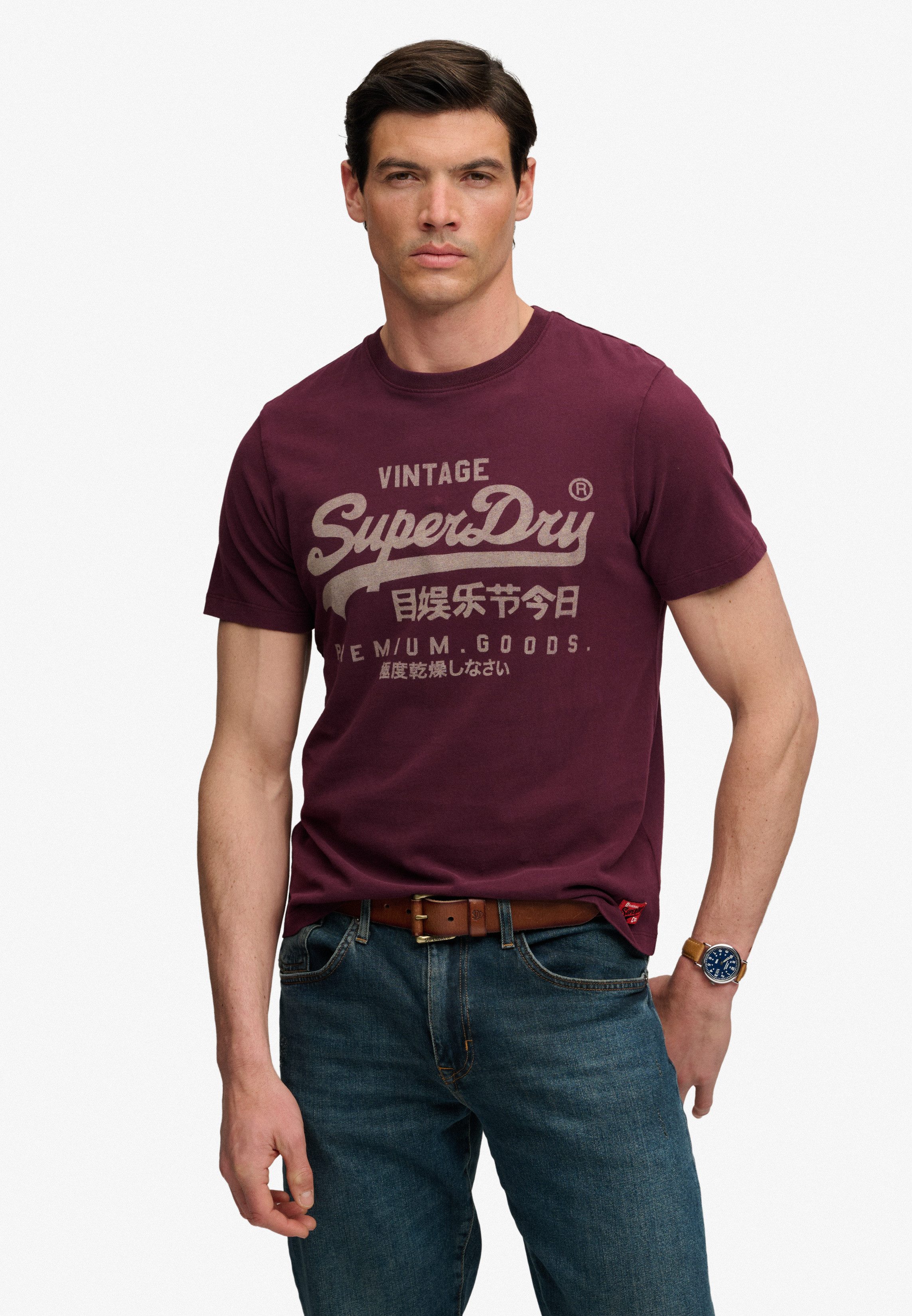 Superdry Rundhalsshirt VL CLASSIC TEE Baumwolle, relaxed fit