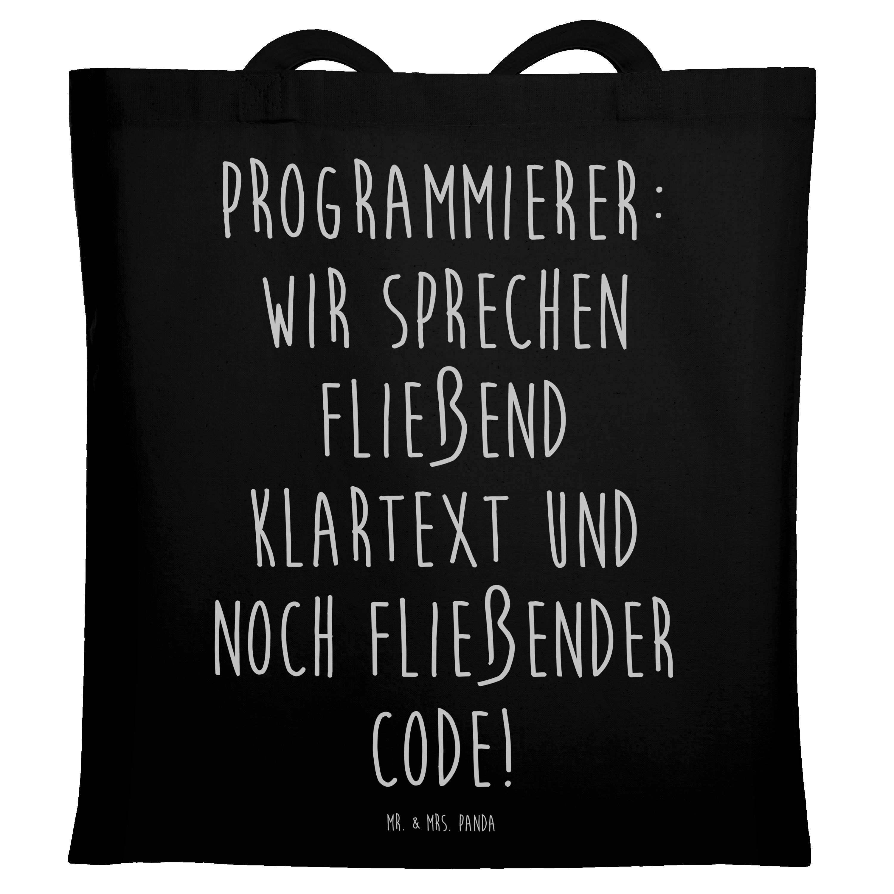 Mr. & Mrs. Panda Tragetasche Programmierer: Wir sprechen fließend Klartext und noch fließender Cod (1-tlg), Lange Tragegriffe