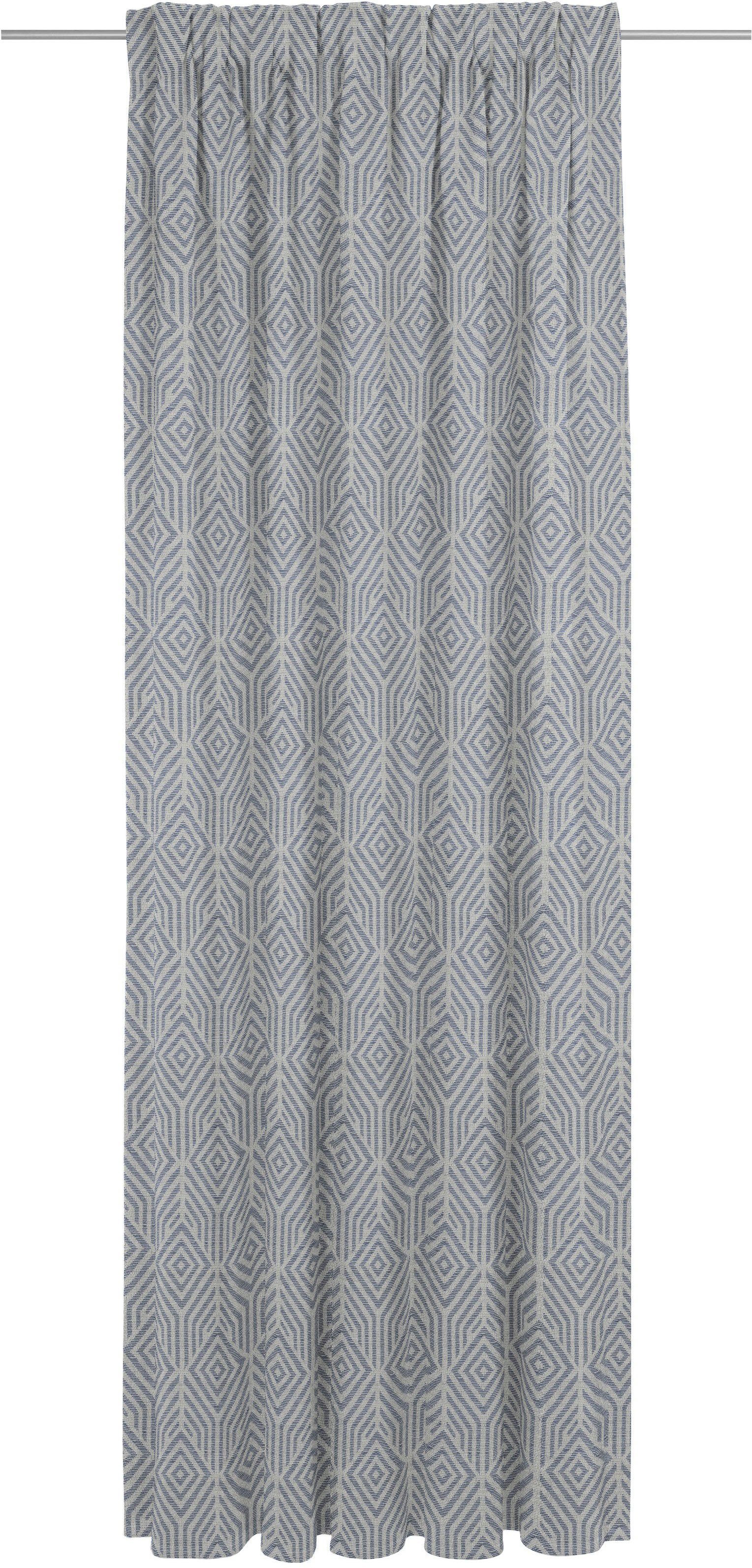 Vorhang Easy Diamond, Adam, Multifunktionsband (1 St), blickdicht, Jacquard, nachhaltig aus Bio-Baumwolle dunkelblau | Thermovorhänge