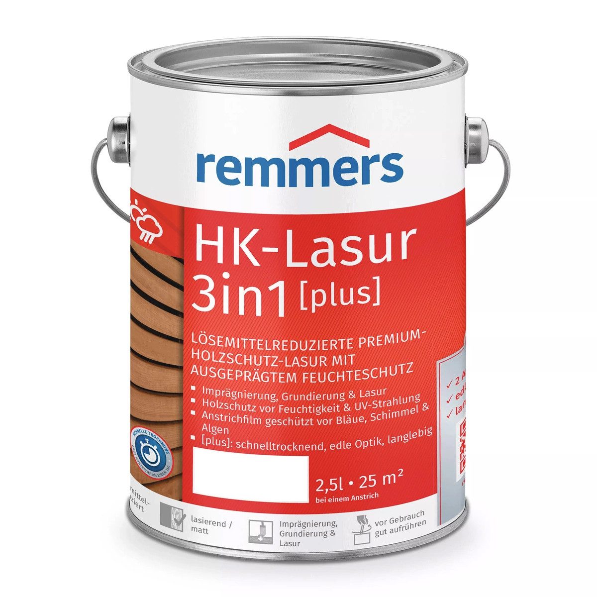 Remmers Holzschutzlasur Remmers HK-Lasur 3in1 Plus – Holzschutzlasur außen, alle Farben