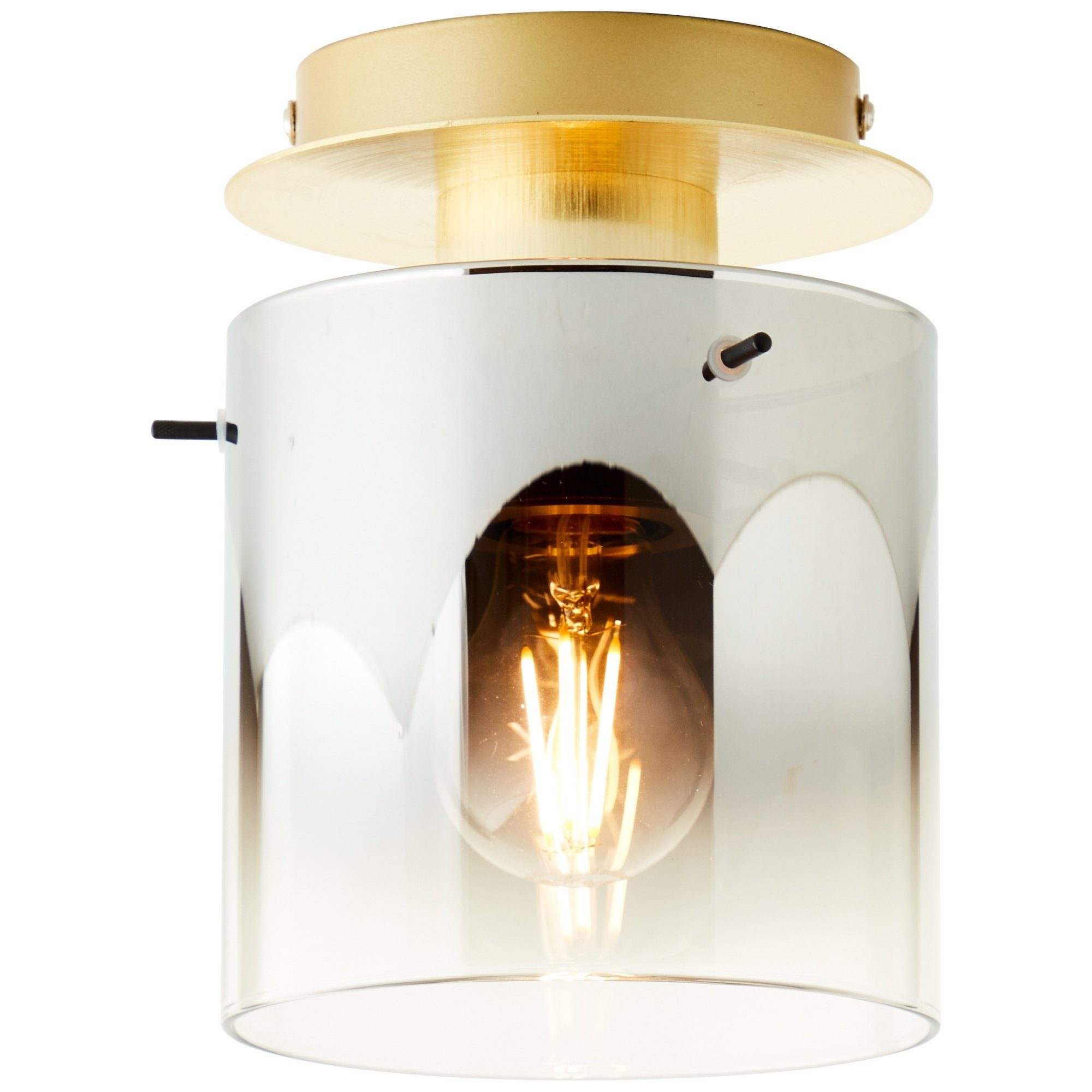 Lightbox Deckenleuchte, ohne Leuchtmittel, Deckenlampe, 21 E27, 15 x goldfarben/rauchglas cm, Glas/Metall