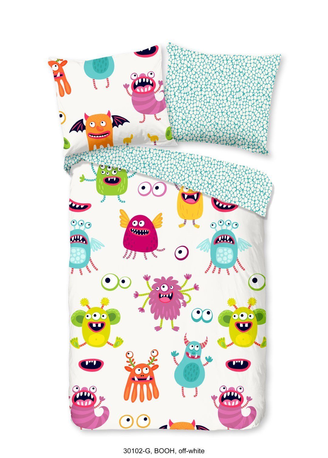 good morning Kinderbettwäsche BOOH Bettwäsche-Set, Renforcé, 2 teilig, Monsters