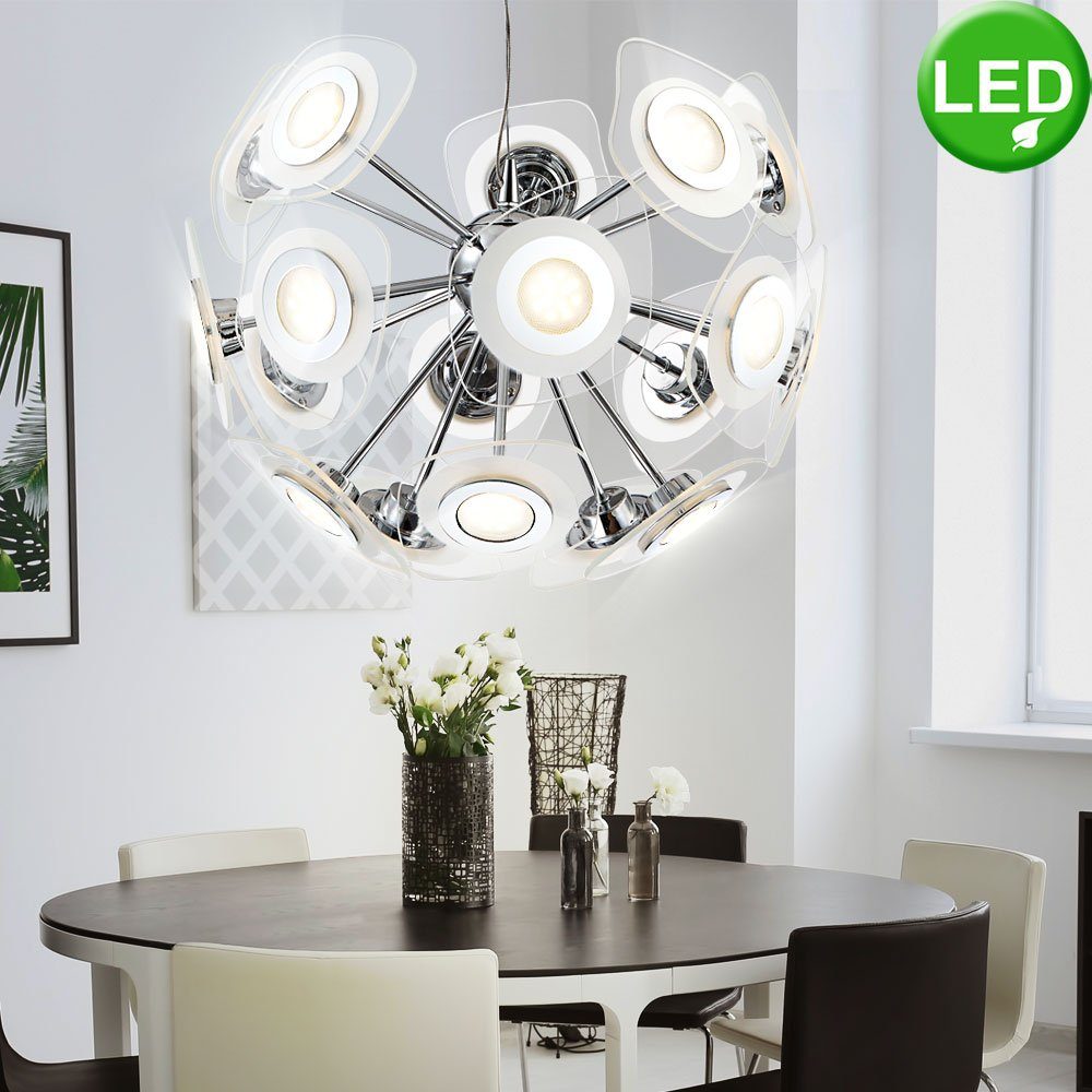 Globo LED Pendelleuchte, LED-Leuchtmittel fest verbaut, Warmweiß, LED 43,2 Watt Pendel Leuchte Beleuchtung Glas satiniert Hänge