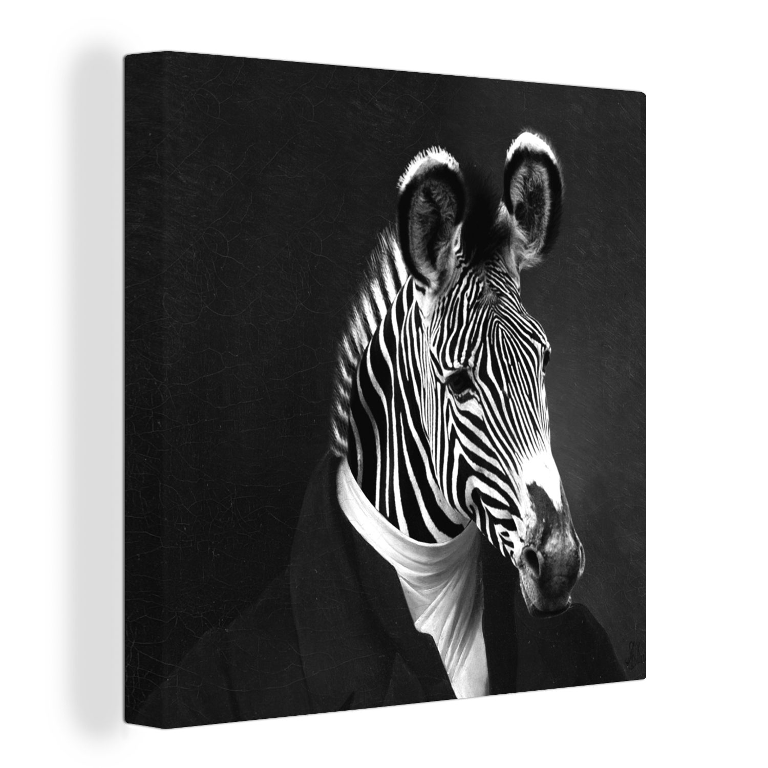 OneMillionCanvasses® Gemälde Malerei - St), Zebra Weiß, Schlafzimmer - Bilder - bunt (1 Schwarz Leinwand Wohnzimmer für