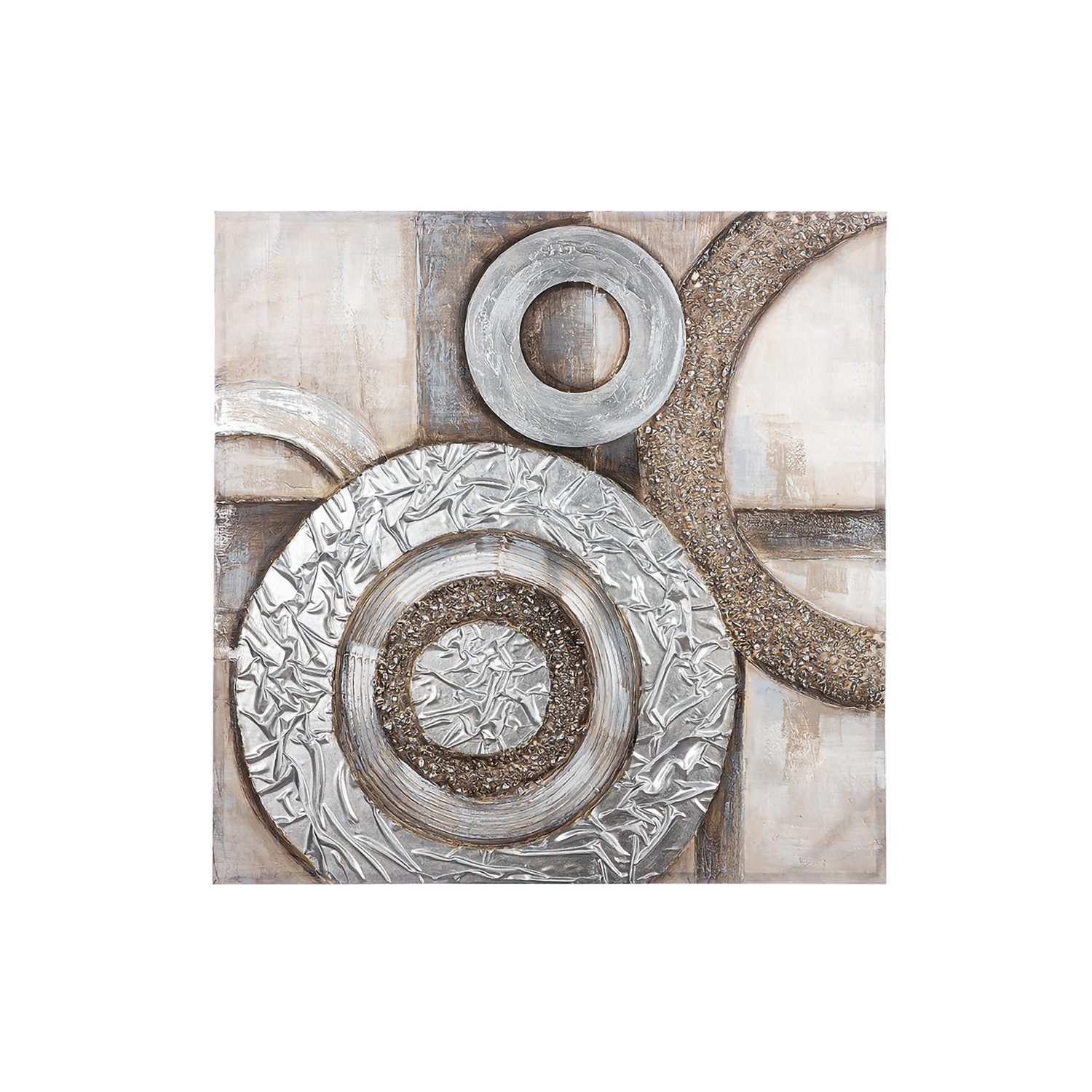 GILDE Bild TUMARIN Bild - silber - Leinwand - H. 100cm x B. 100cm - 3D-Optik, (1xBild), Dekoration - Wohnzimmer Изображения - Wandbild Modern