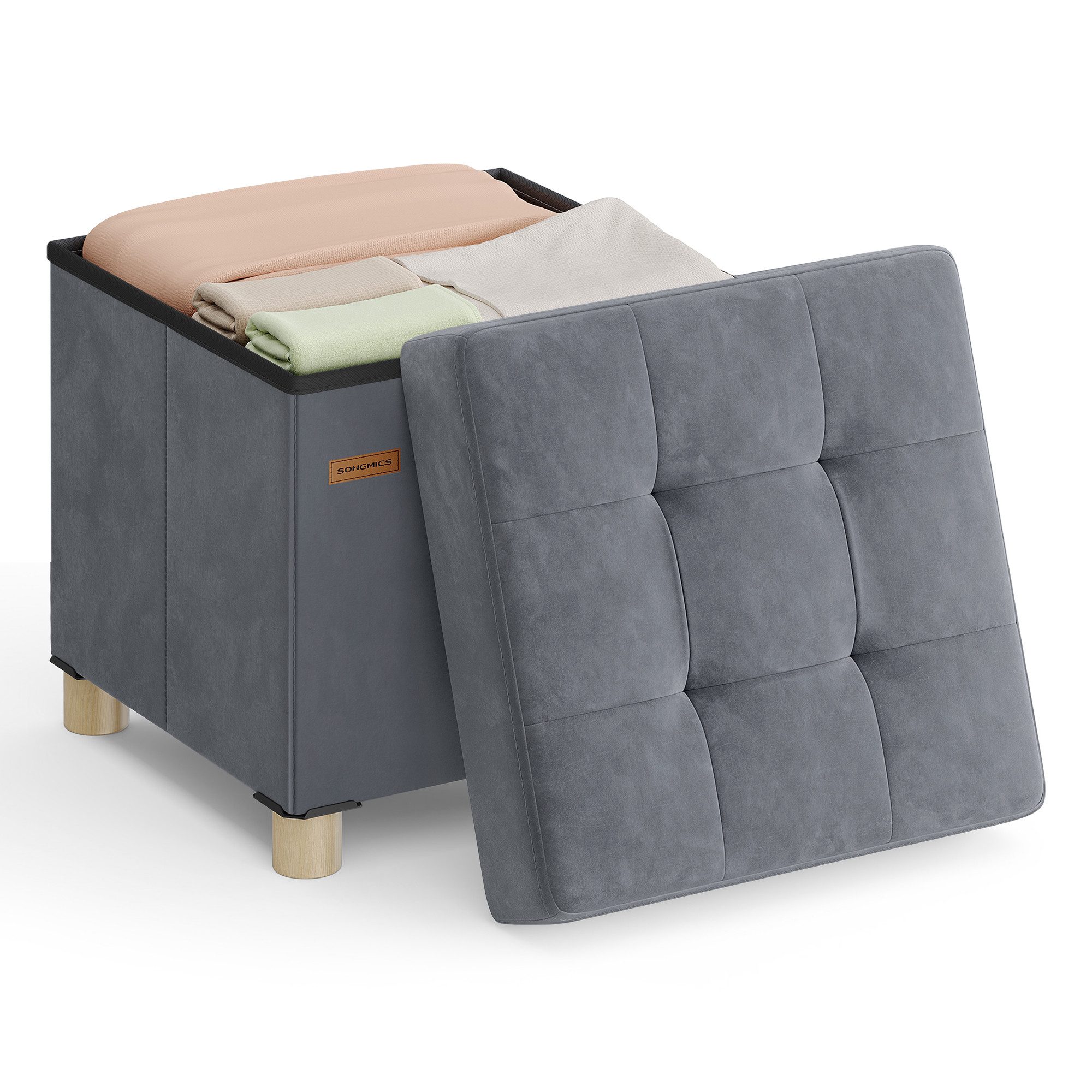 SONGMICS Sitzhocker, Sitzhocker, Aufbewahrungsbox faltbar, 38 günstig online kaufen