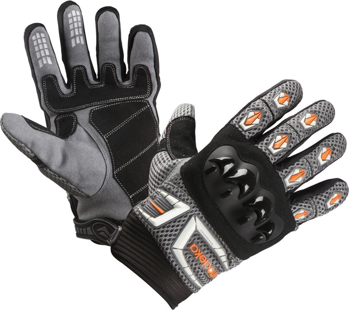 MX Top Gray/Orange Modeka Motorradhandschuhe Handschuhe