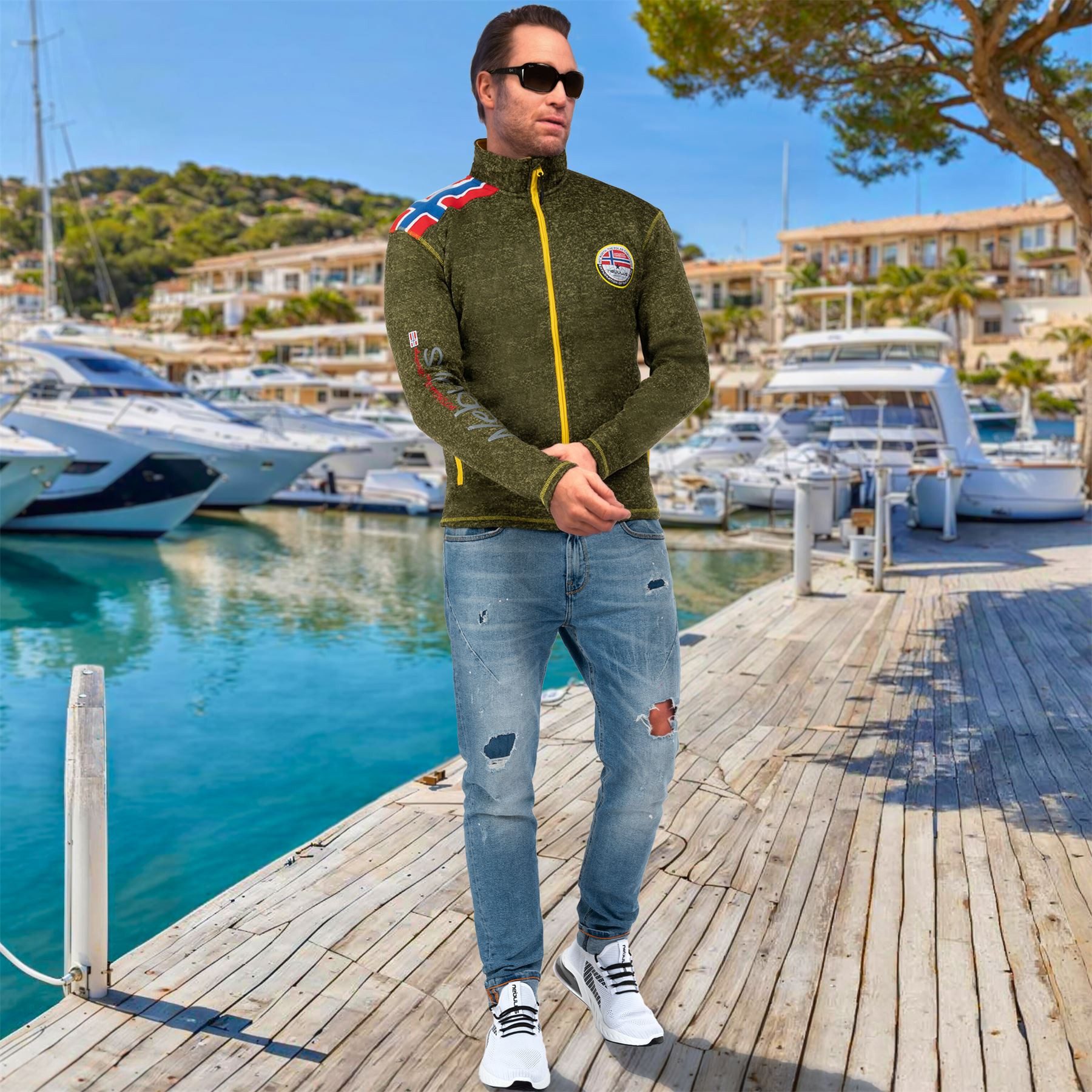 Nebulus Fleecejacke NORKY, P4941 - Herren, grün meliert, XL
