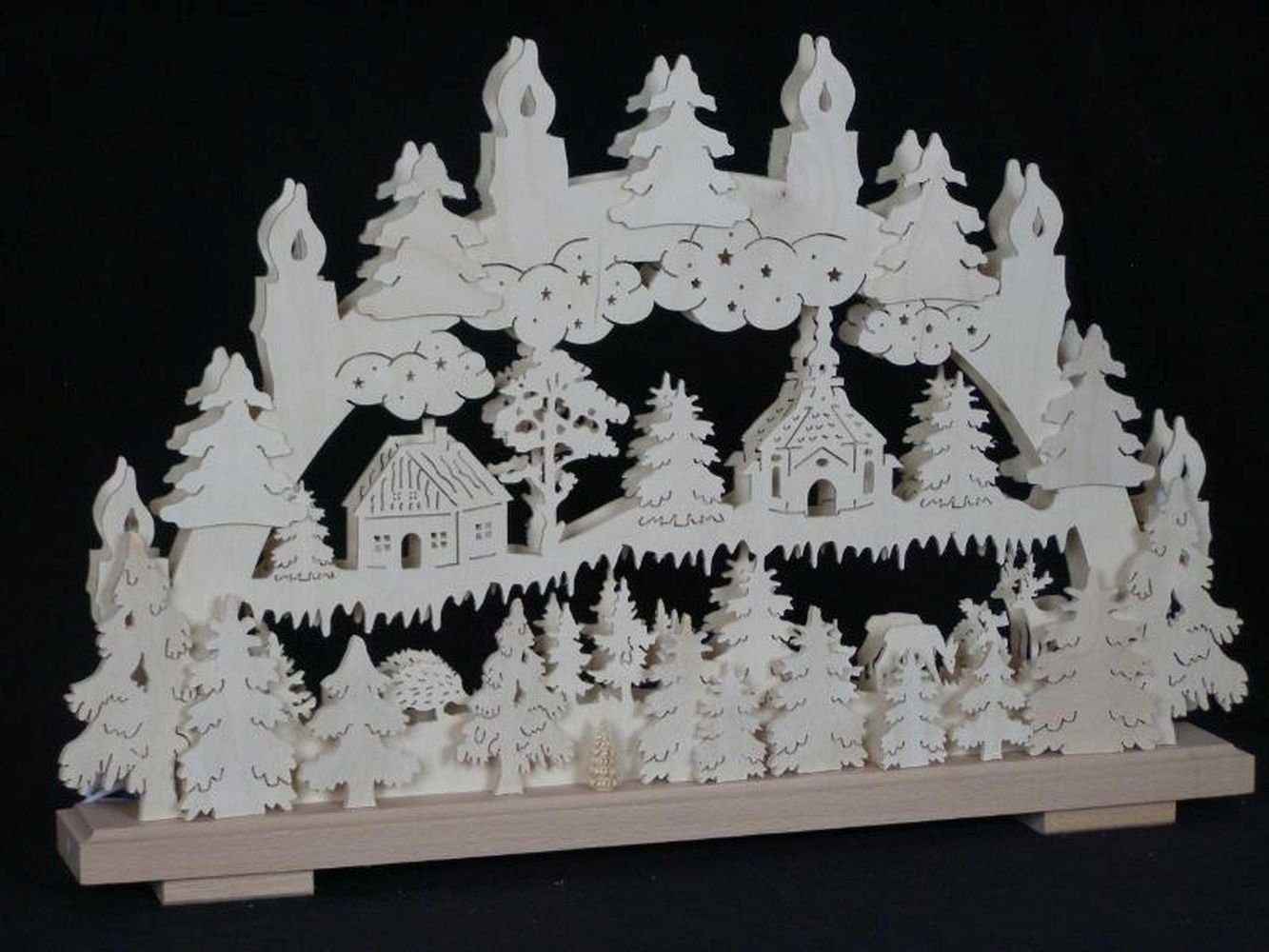 Schwibbogen Mit Kirche & Kurrende – Traditionelle Weihnachtsdekoration Aus Dem Erzgebirge