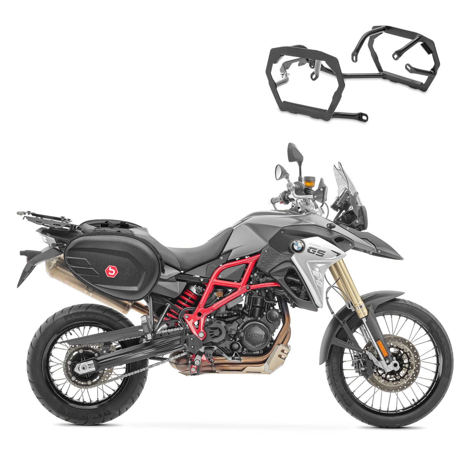 Reisetasche Satteltaschen + Kofferträger passend für BMW F 800 GS 08-18 Koffer # C