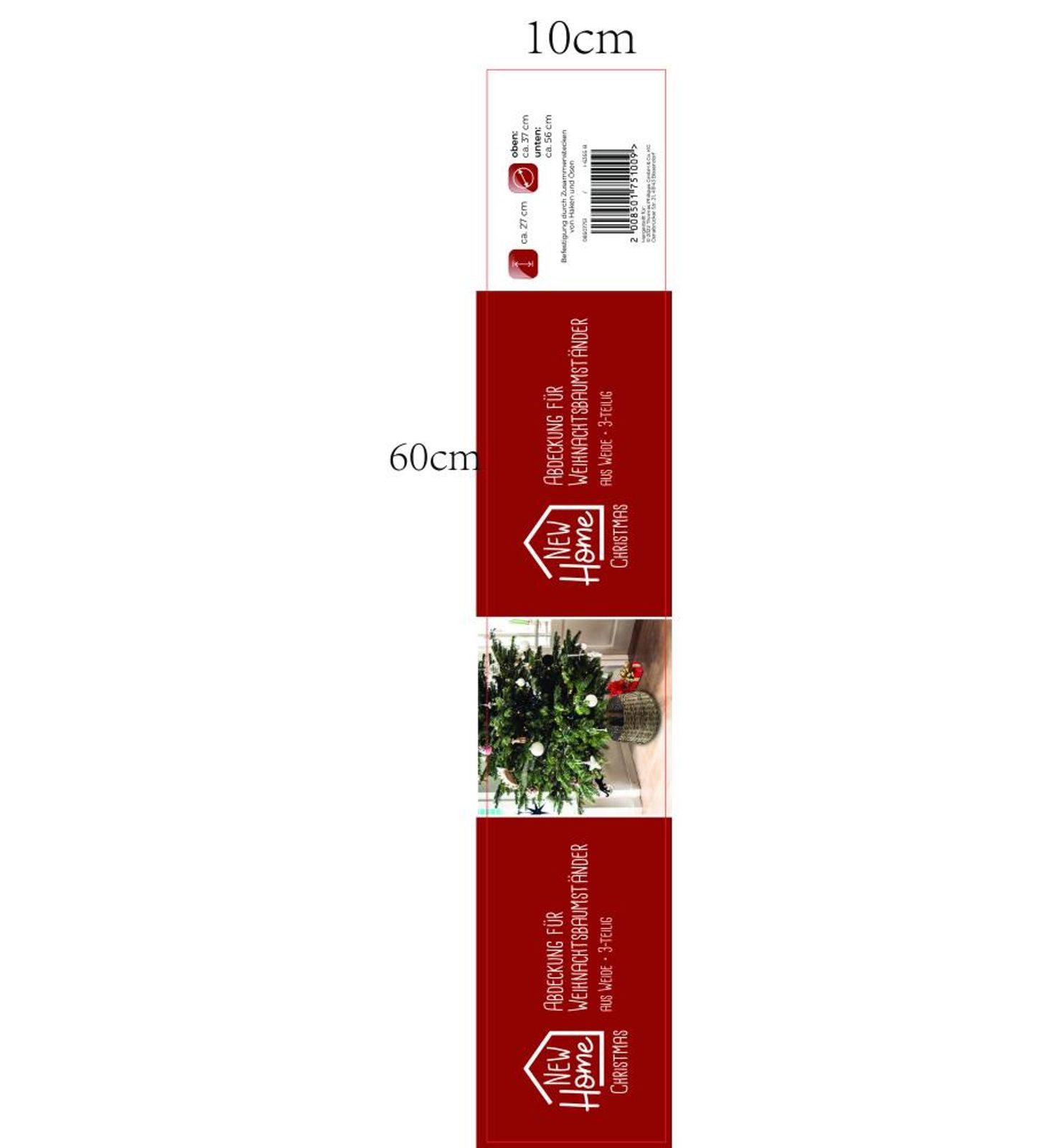 BURI Christbaumständer 8x WH Abdeckung Weide Christbaum Ständer Weihnachten Verkleidung Hülle