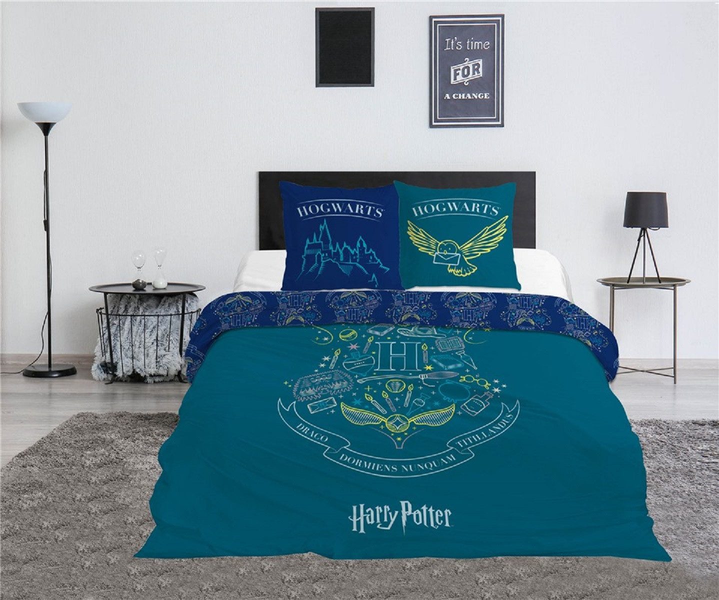 Harry Potter Bettwäsche 1x Deckenbezug 240x220 cm & 2x Kissenbezüge 63x63 cm, 3 teilig