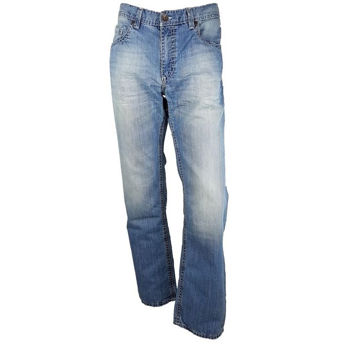 Pioneer Authentic Jeans Straight-Jeans Pioneer Herren Jeans Lake washed Hose hellblau grobe Naht 100% Baumwolle 42524
