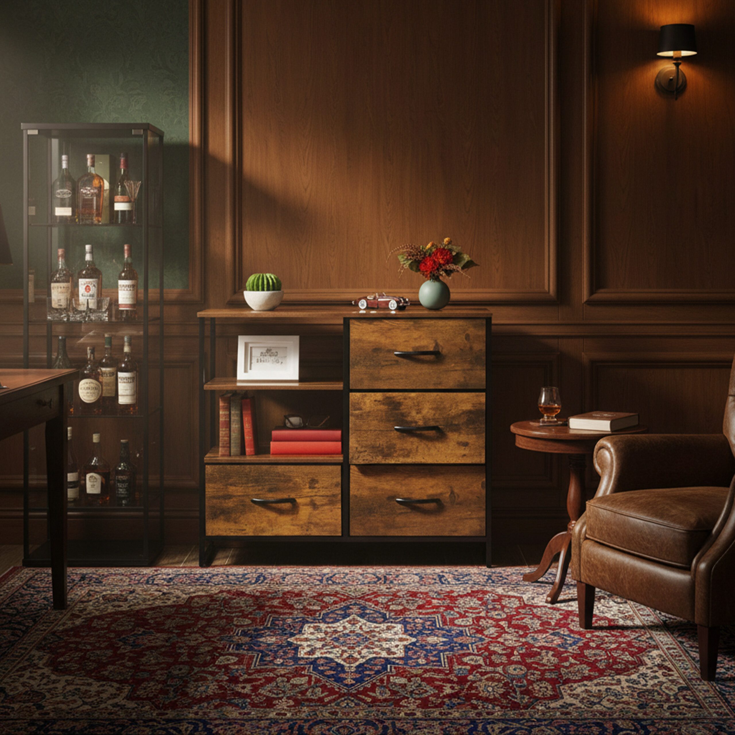 relaxdays Kommode mit Schubladen & offenen Fäch