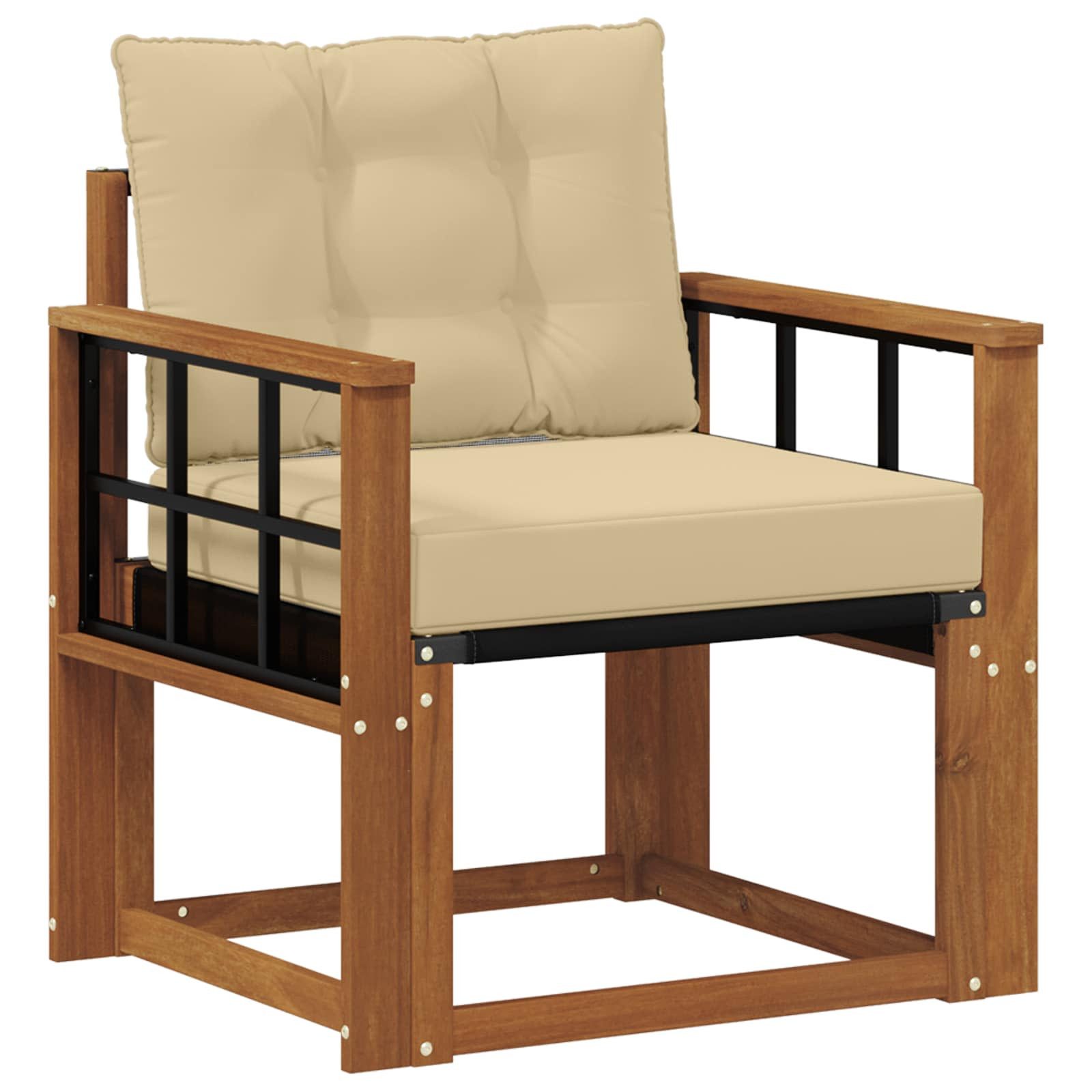 vidaXL Sofaelement Sofa mit Armlehnen Massives nholz und Textilene (1 St)