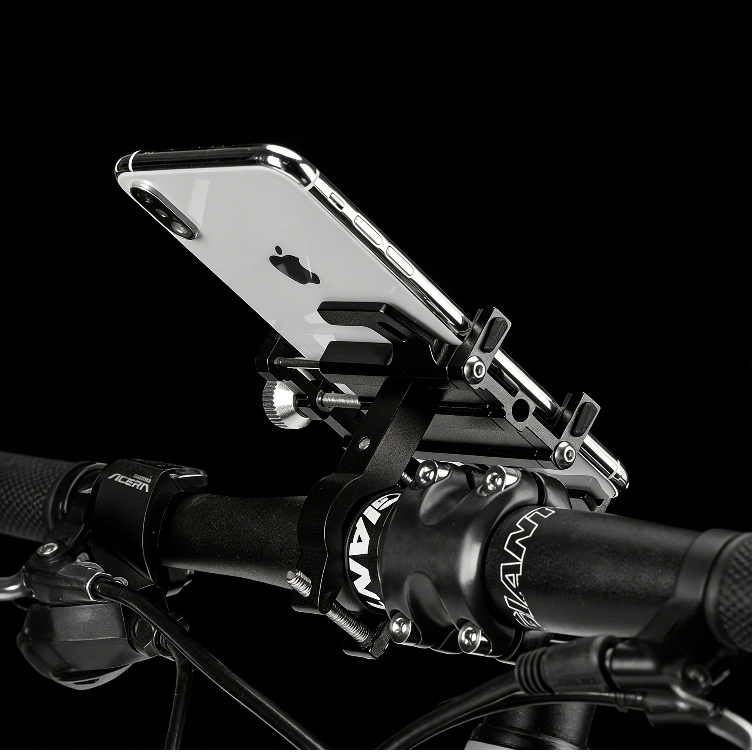 ROCKBROS Fahrradhalter Handyhalterung Fahrrad Motorrad Alu, 360° drehbar, 5-Klauen, für Smartphone bis 95mm