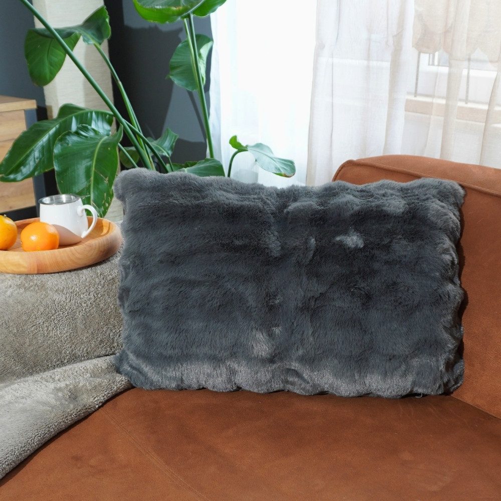 REALLaxx Fellkissen Kaninfell Bubble, 45x45 / 50x70cm Dekokissen weiches Ku günstig online kaufen