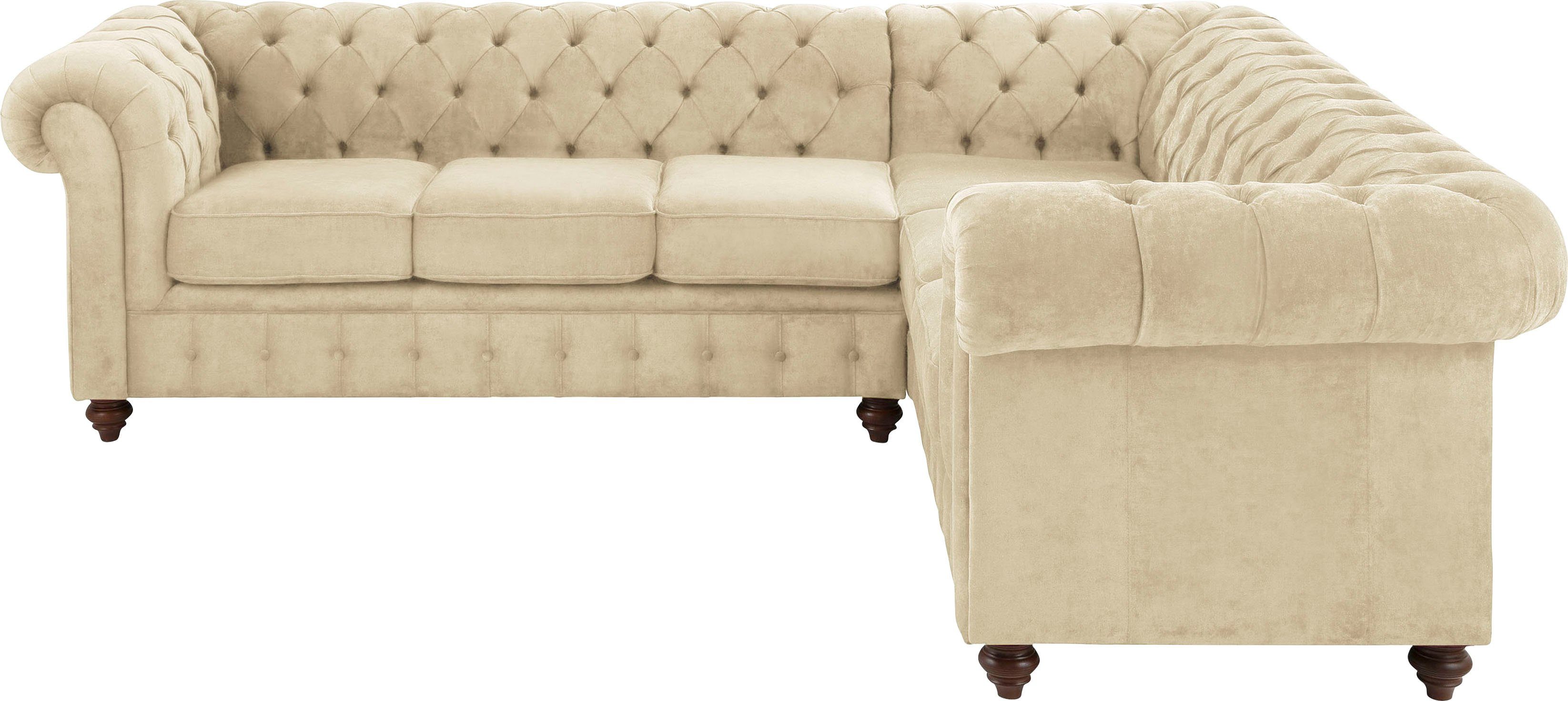Home affaire Chesterfield-Sofa Duc Ecksofa L-Form, hochwertige Knopfheftung günstig online kaufen