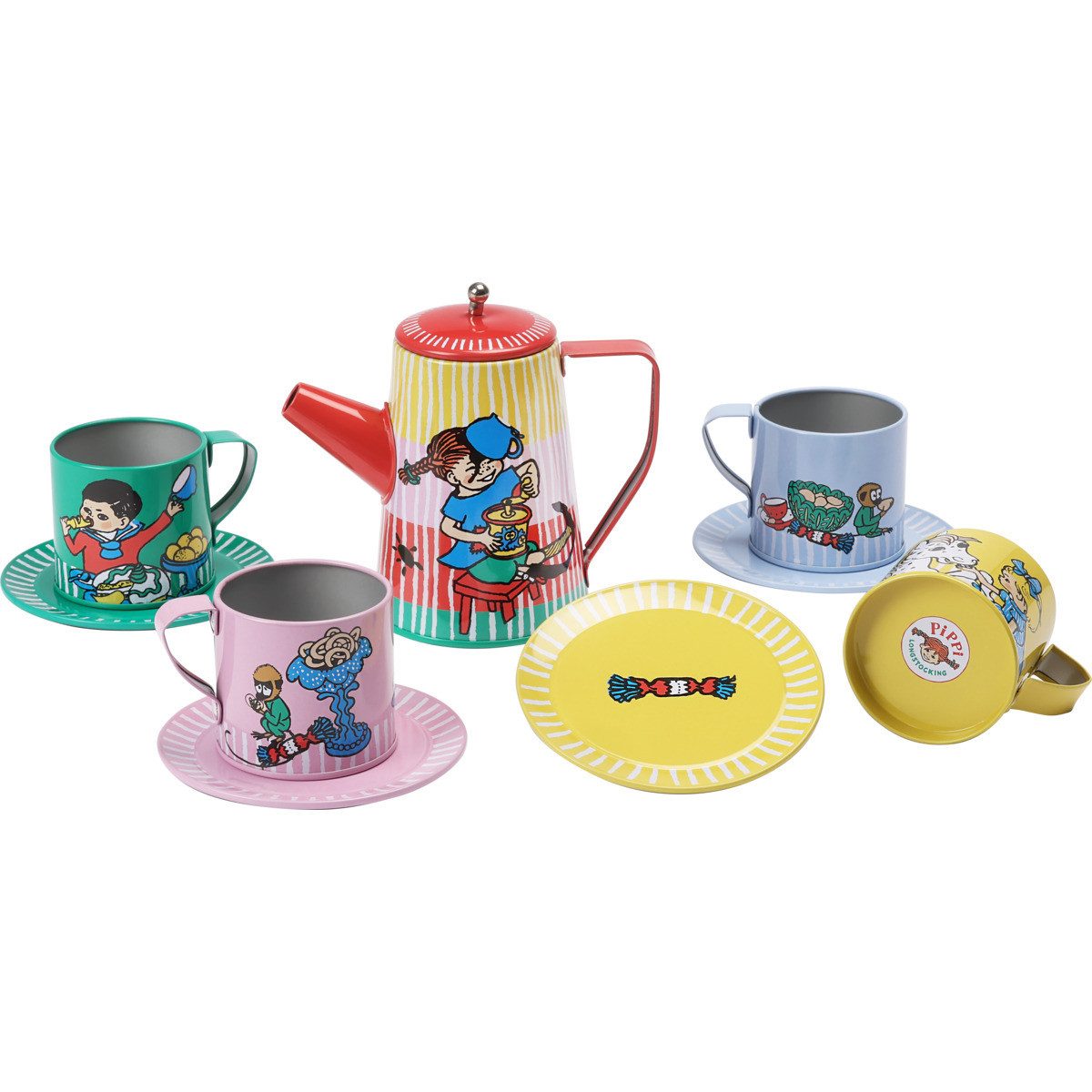Pippi Langstrumpf Spielgeschirr Pippi Langstrumpf Unisex Kinder, (10-tlg)