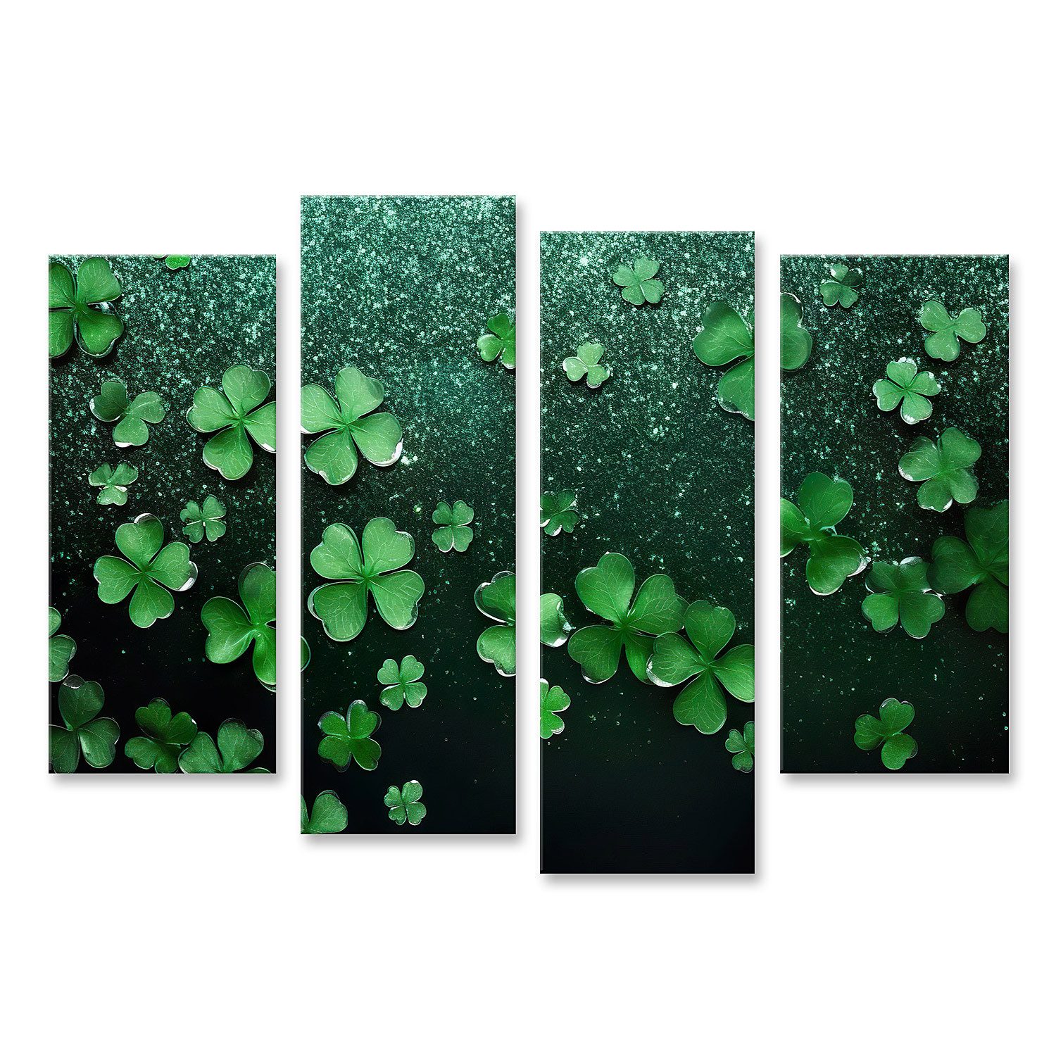 islandburner Leinwandbild St Patricks Day Glitzernde Banner Vorlage Grüne Vierblättrig Bilder