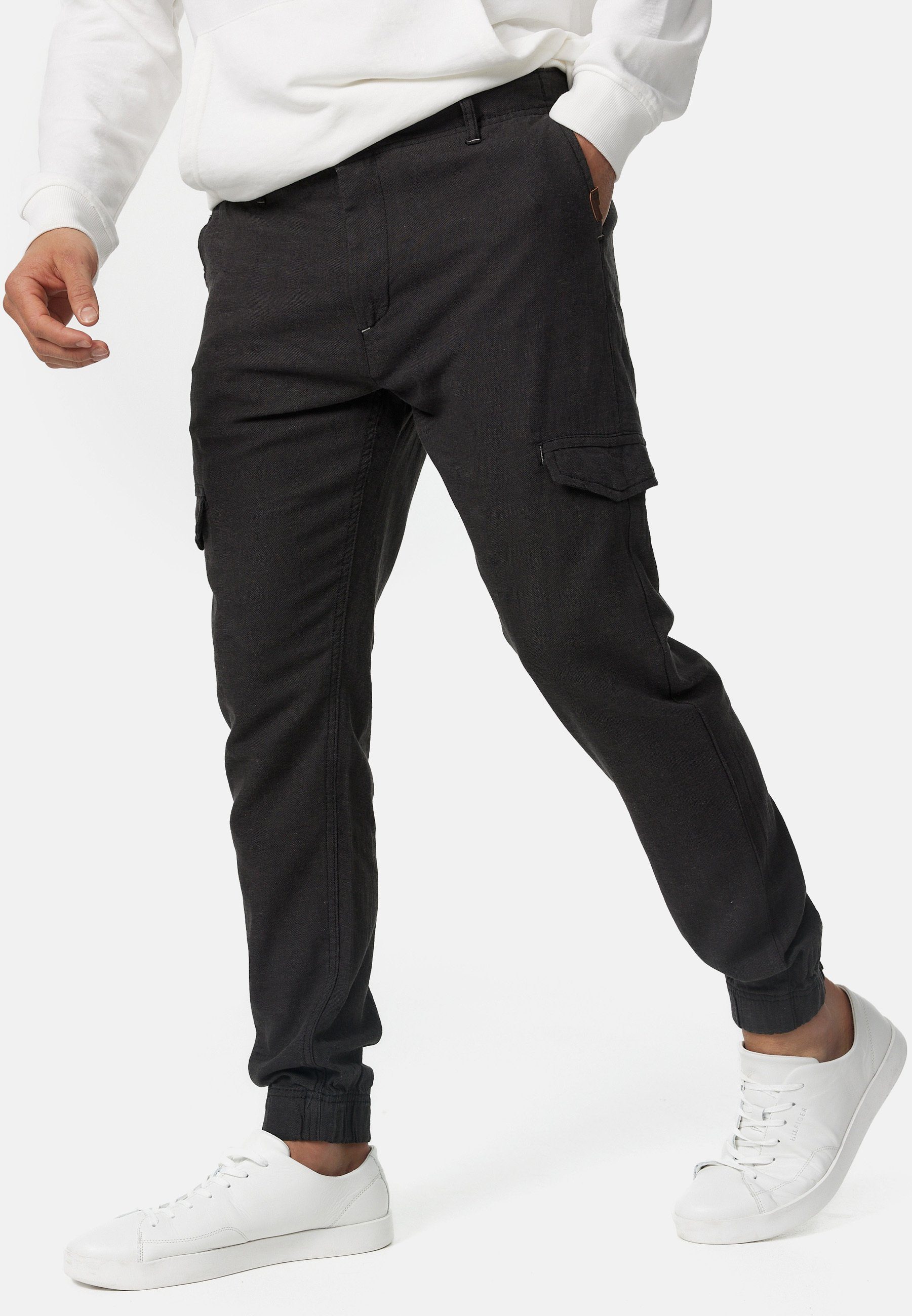 Indicode Leinenhose Herren Booth Sommerhose Leinen Herrenhose mit 6 Taschen, 55% Leinen