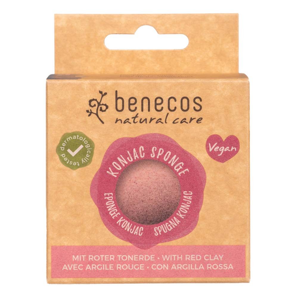 Benecos Gesichtsschwamm Konjac Sponge - Red Clay