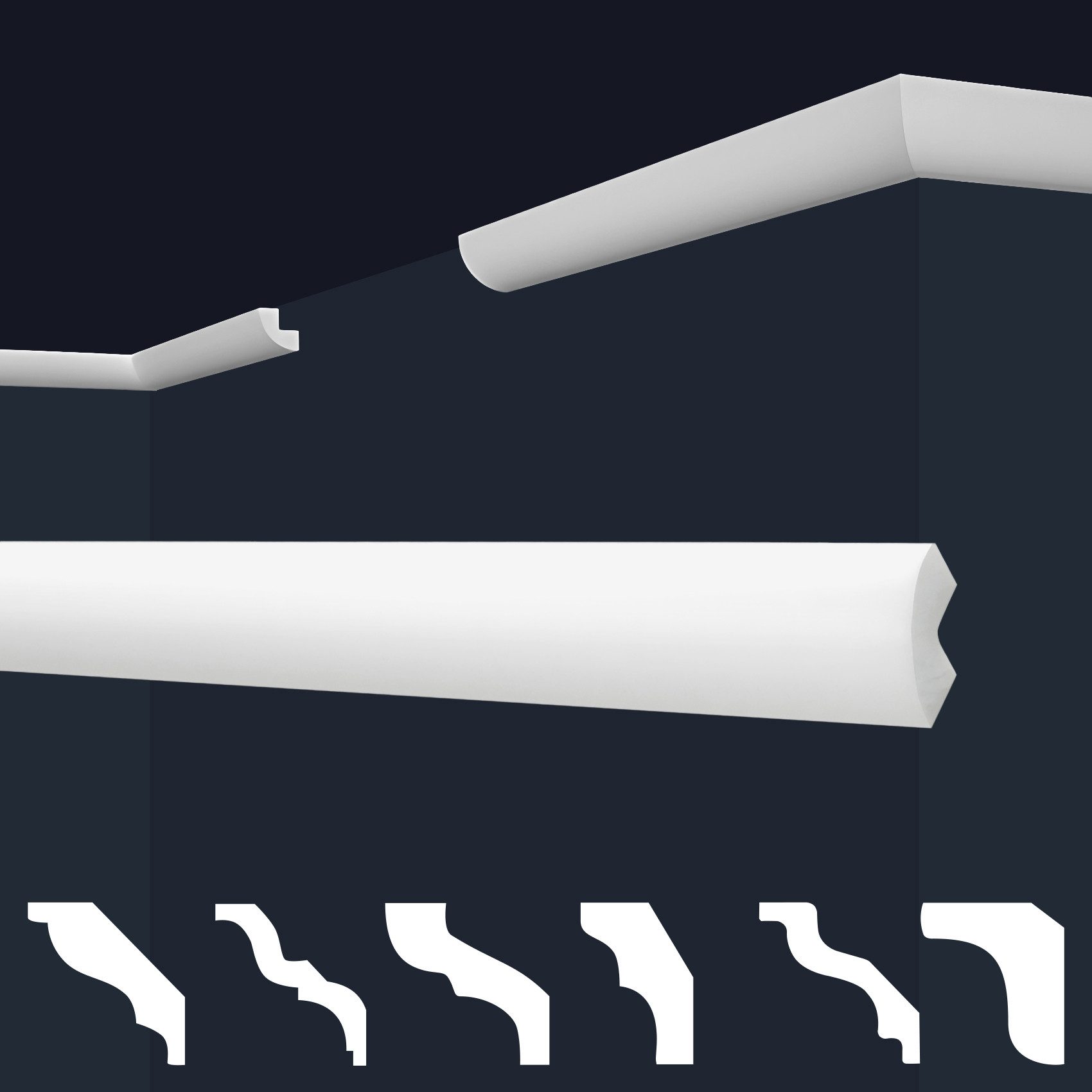 marbet design Stuckleiste E-1, 50 Meter / 25 Leisten, XPS Styropor weiß - D günstig online kaufen