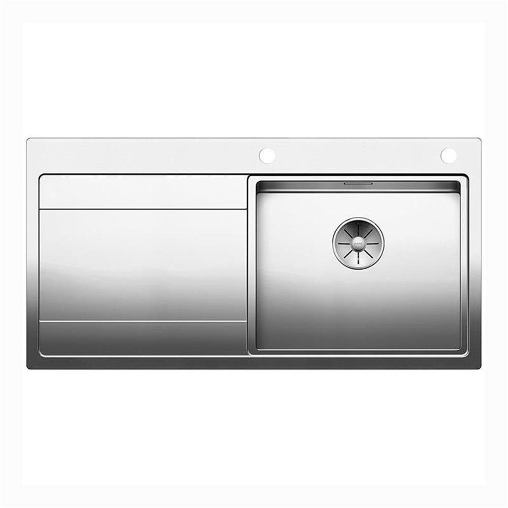 Blanco Edelstahlspüle DIVON II 5 S-IF Edelstahl Seidenglanz, InFino Ablauf, 100/51 cm