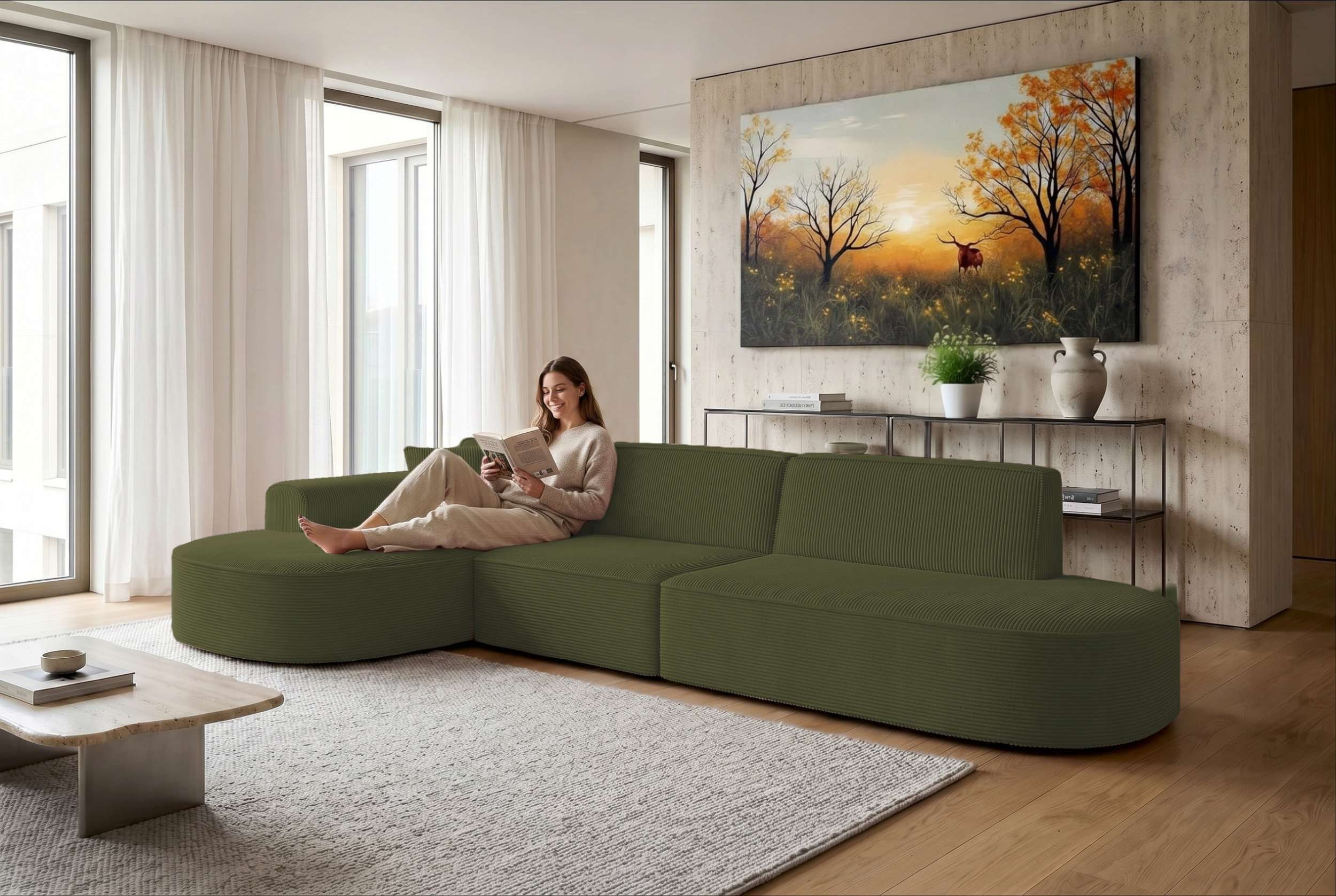99rooms Ecksofa Avantis, Sofa L-Form, Eckcouch, Rundumbezug & Ottomane wahlweise links oder rechts