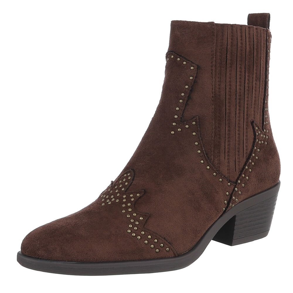 Ital-Design Elegante Damen Stiefelette mit Details für Alltag und Freizeit günstig online kaufen