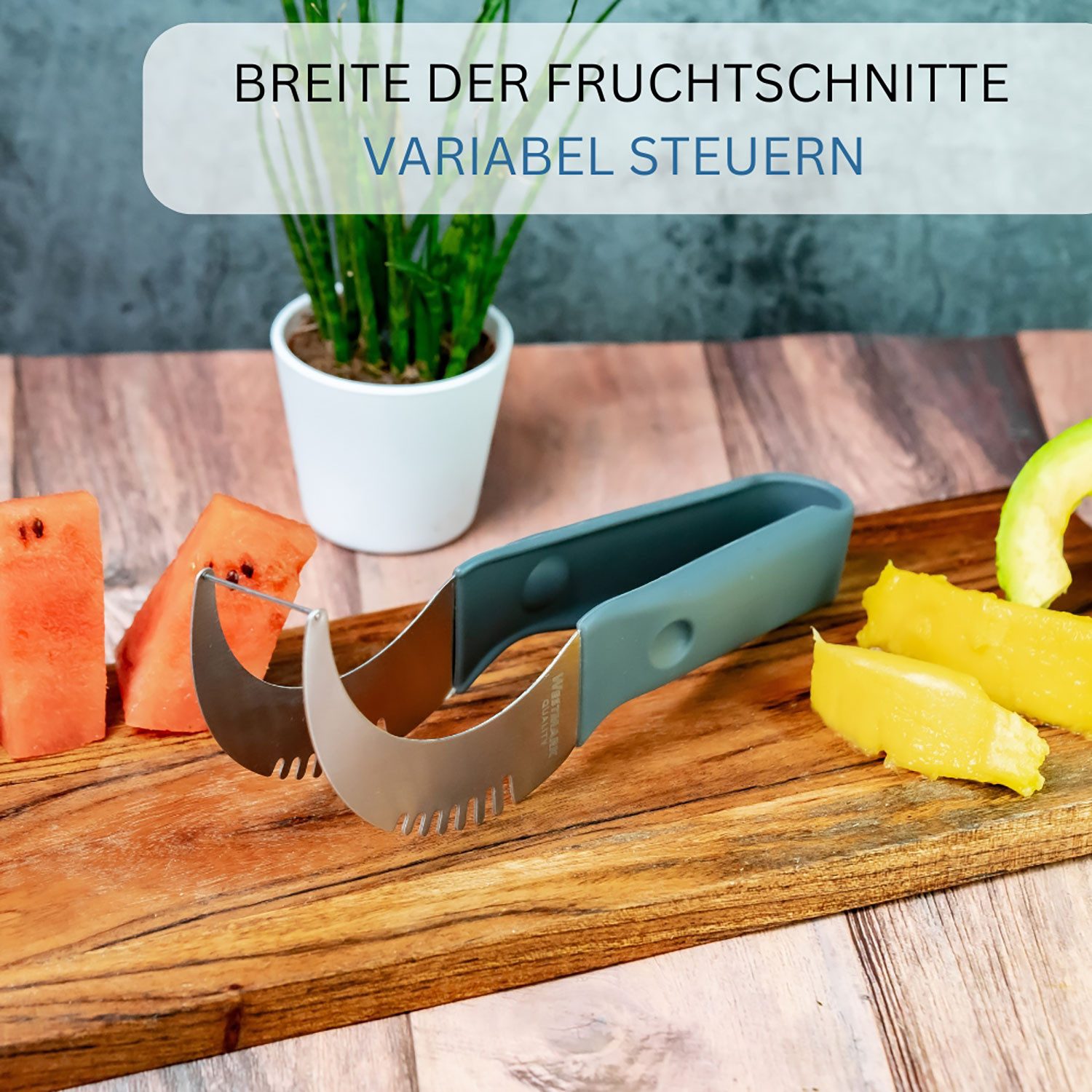 WESTMARK Obstschneider Melonenschneider und -servierzange, hakenförmige Schneidklinge, Hook
