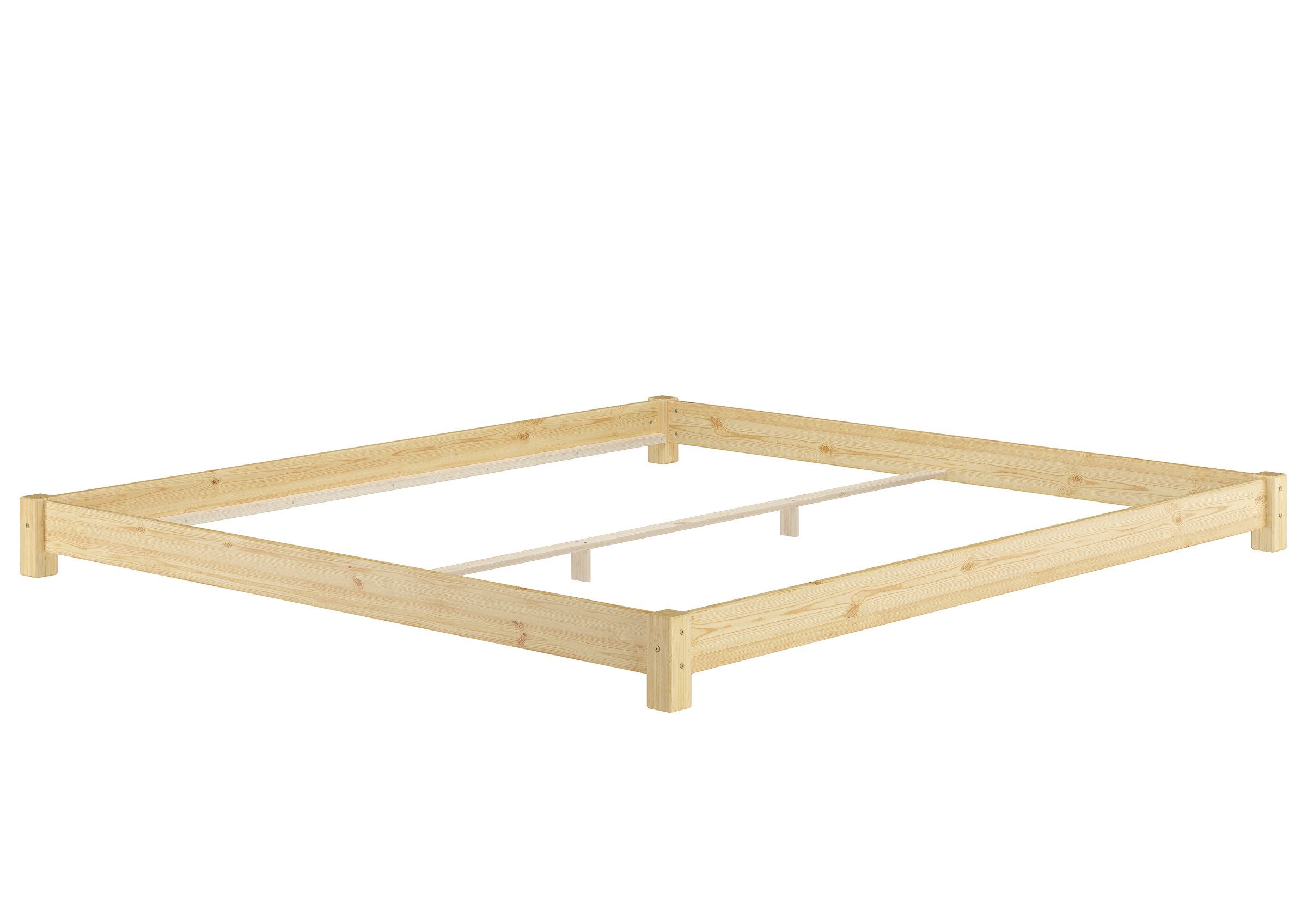 ERST-HOLZ Futonbett Flaches Echtholzbett Bodenbett 200 cm x 200 cm Kiefer M günstig online kaufen