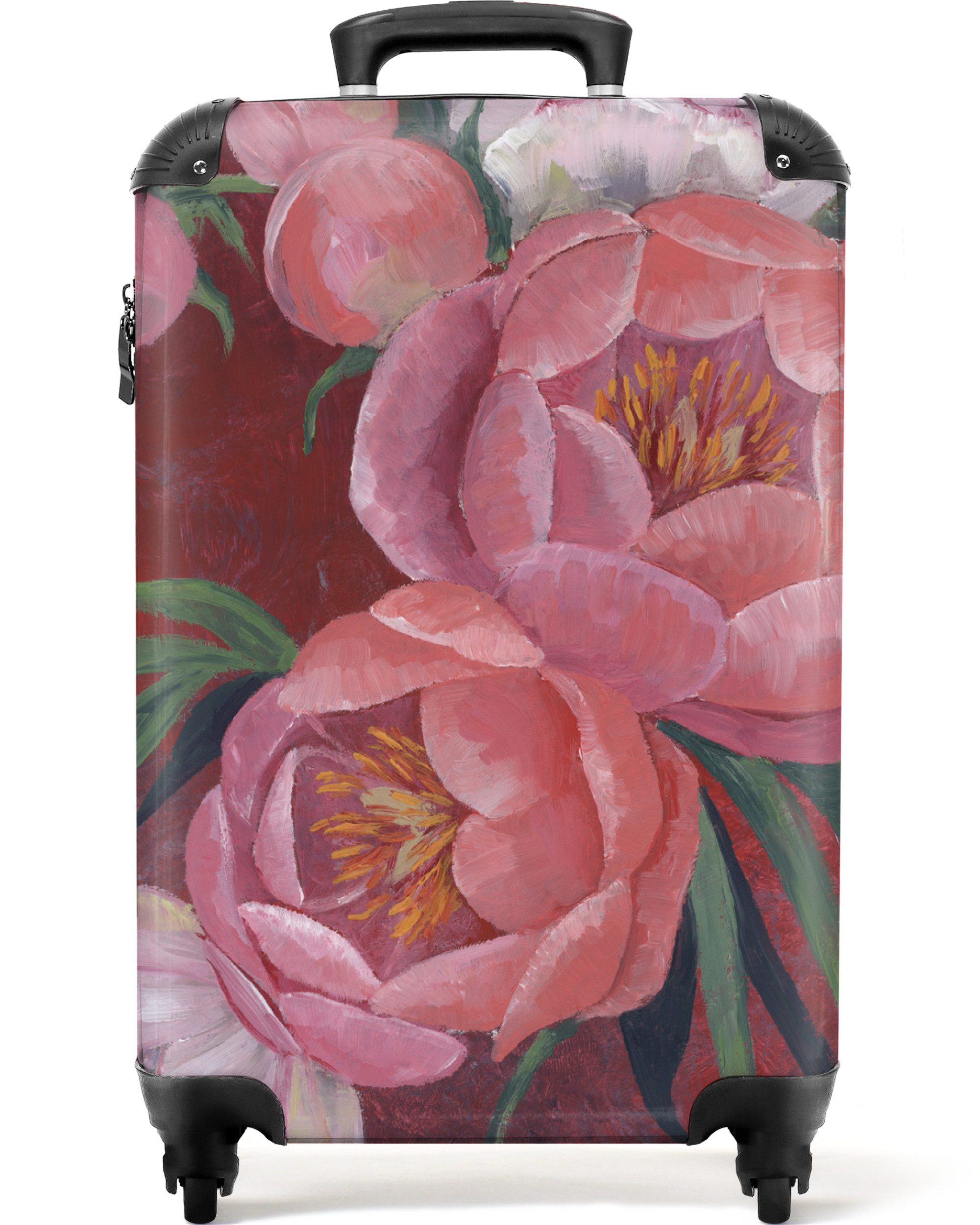 NoBoringSuitcases.com© Hartschalen-Trolley Blumen - Rosa - günstig online kaufen