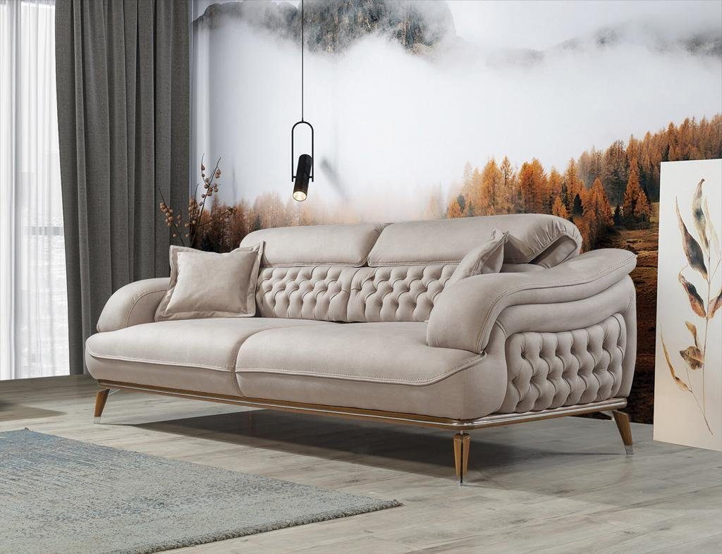 JVmoebel Sofa Dreisitzer Sofa 1 in Wohnzimmer Luxus Teile, Modern Textil, Sitzer Europa Sofas Design 3 Made