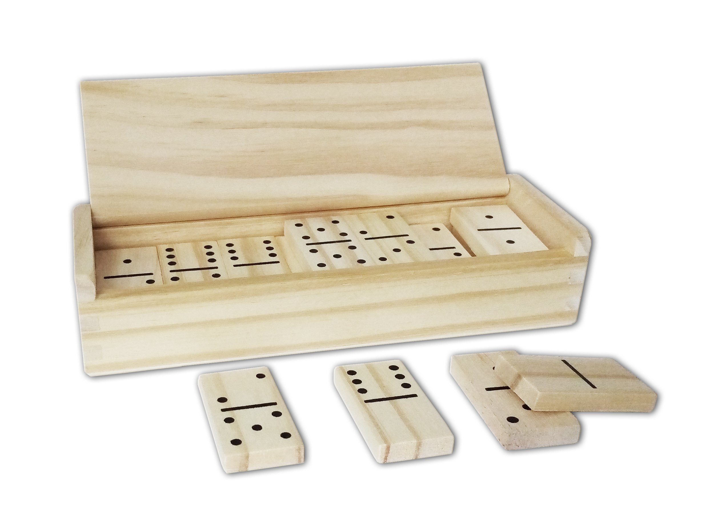 Domino DOMINOSPIEL 28 14,5x5x3cm Spiel, in 13 Lifetime Spielsteine Holzbox Dominosteine Spiel