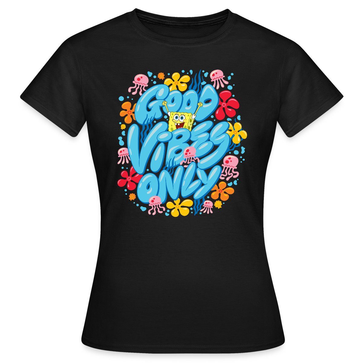 T-Shirt Spongebob Schwammkopf Good Vibes Only Frauen T-Shirt